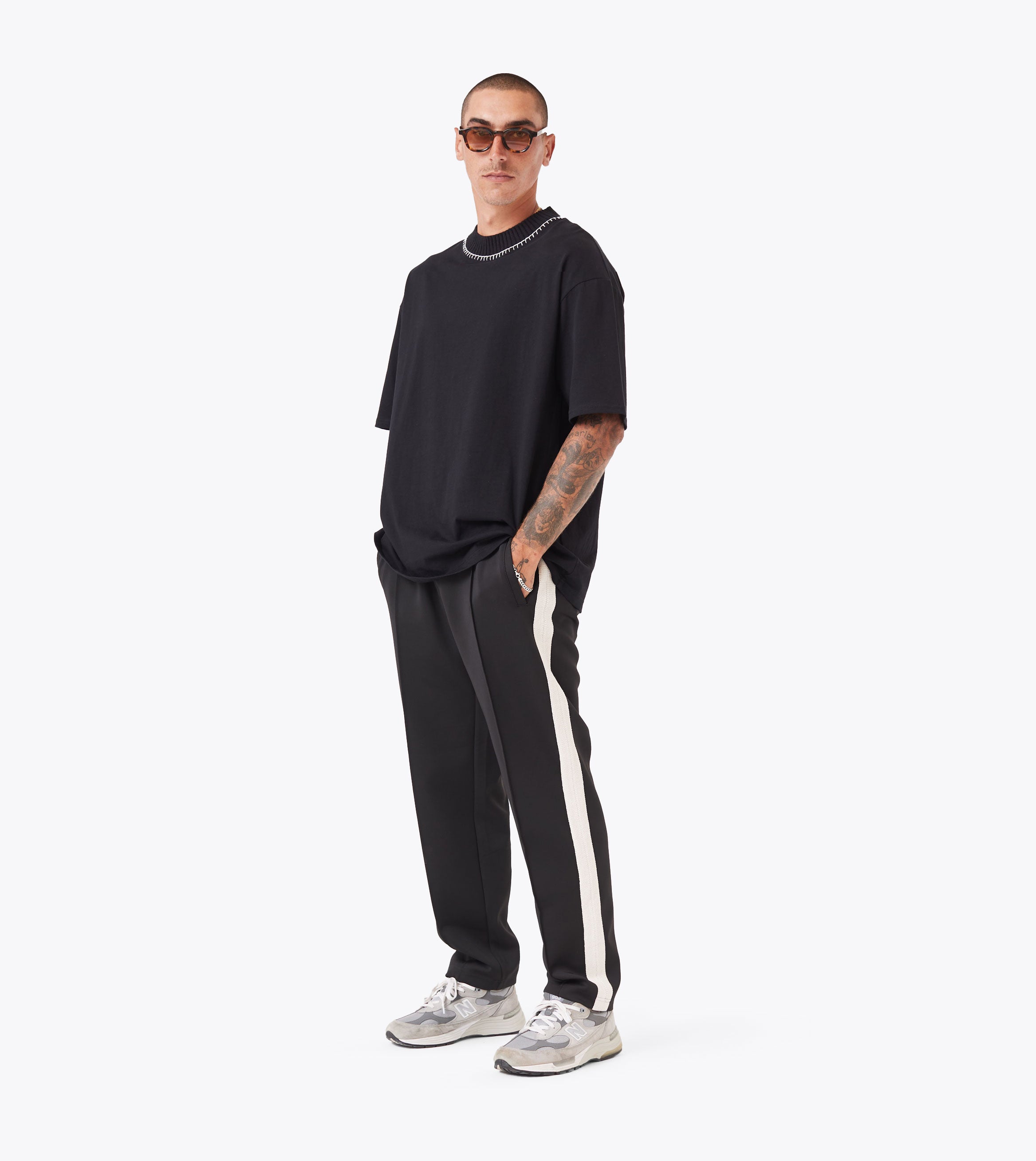 Stitched Lounge Tee Black