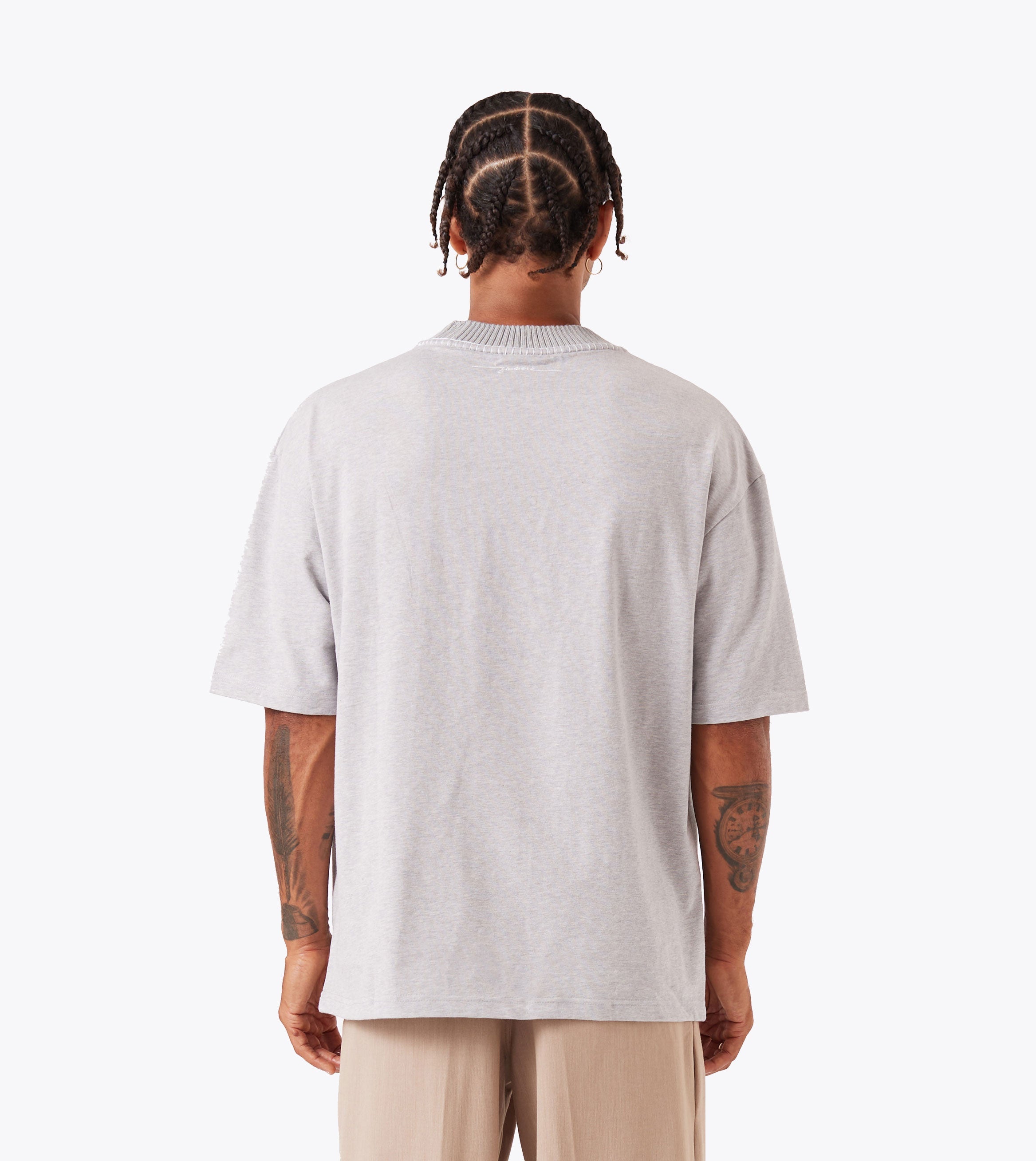 Stitched Lounge Tee Grey Marle