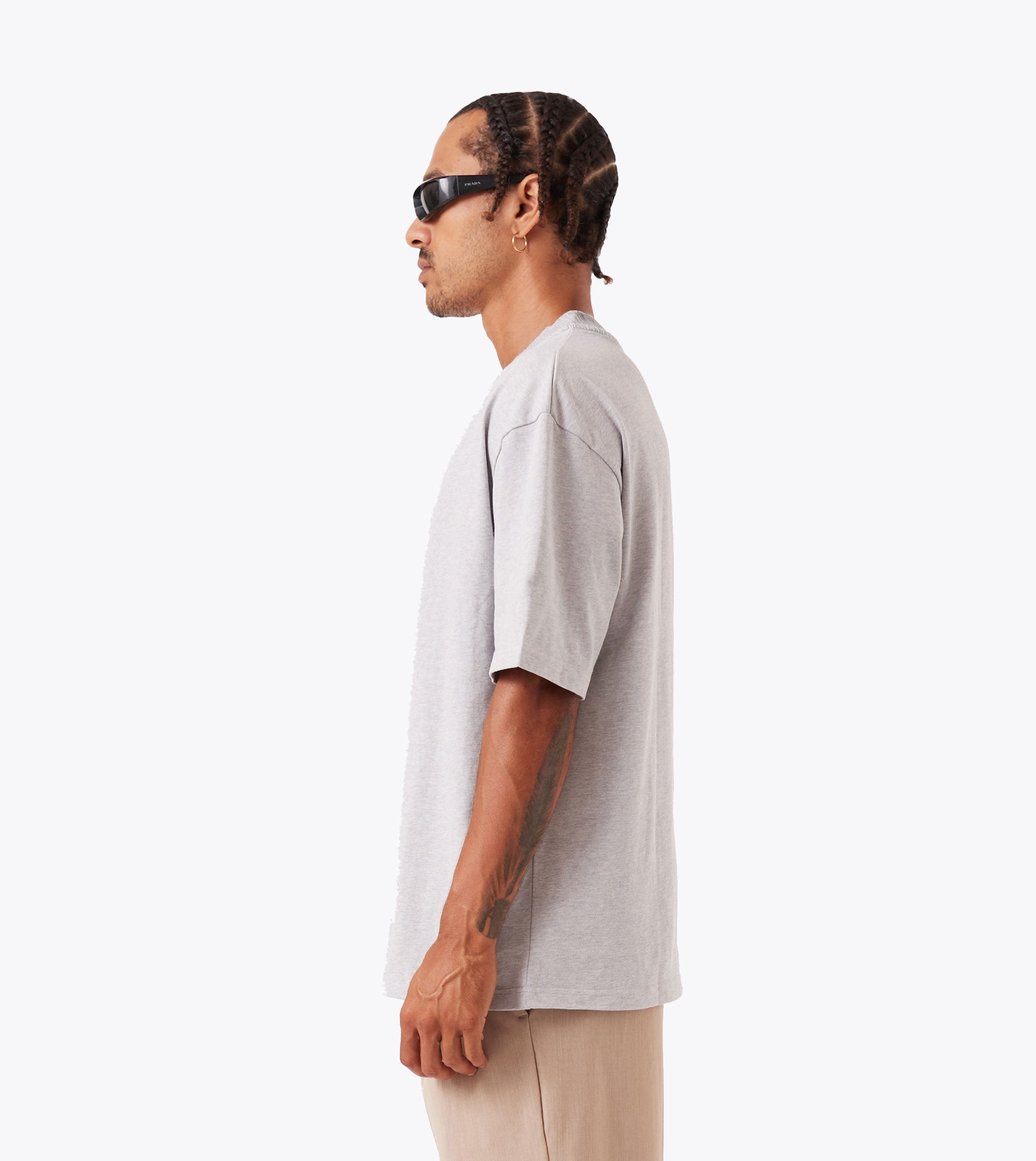 Stitched Lounge Tee Grey Marle