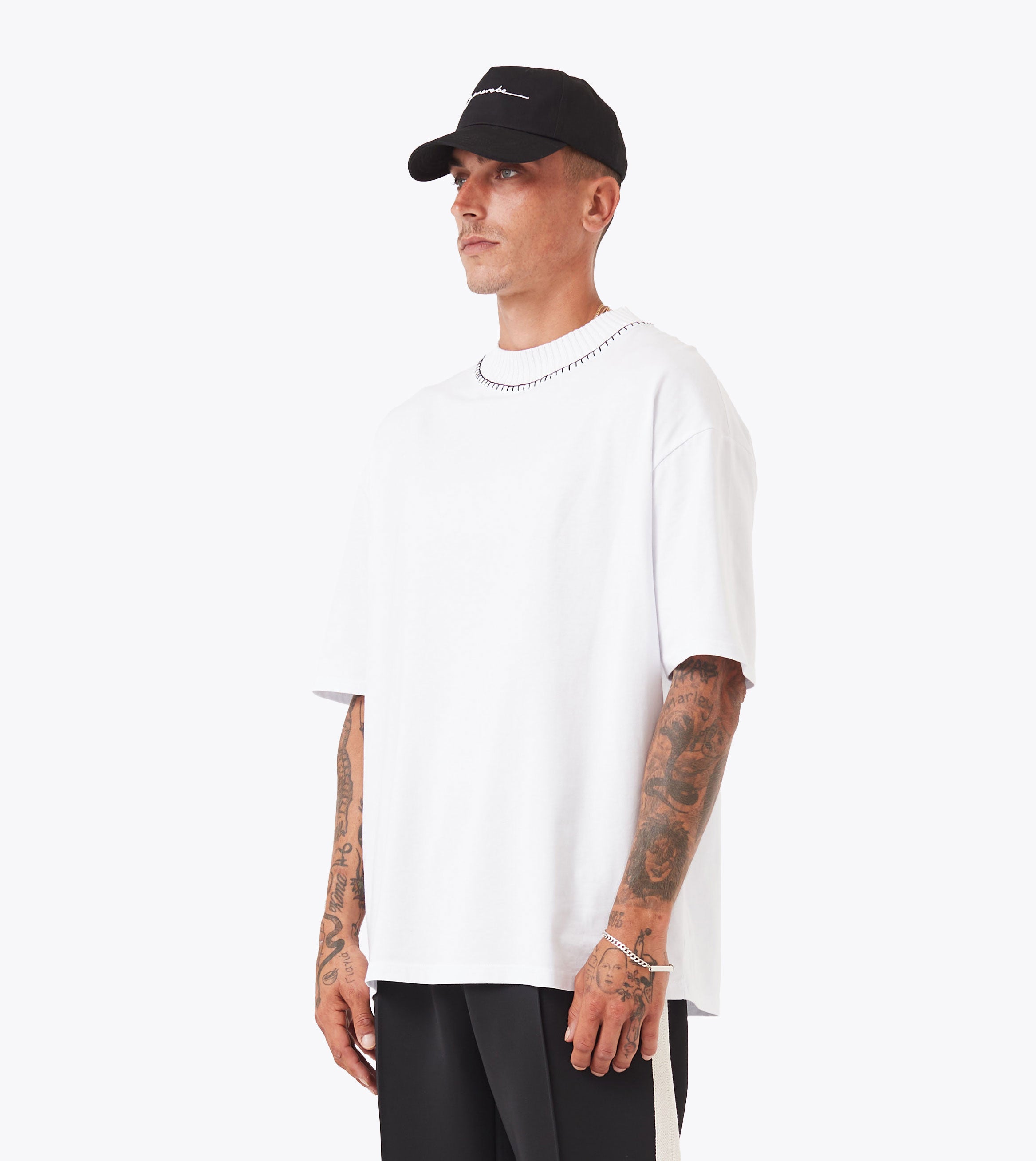 Stitched Lounge Tee White