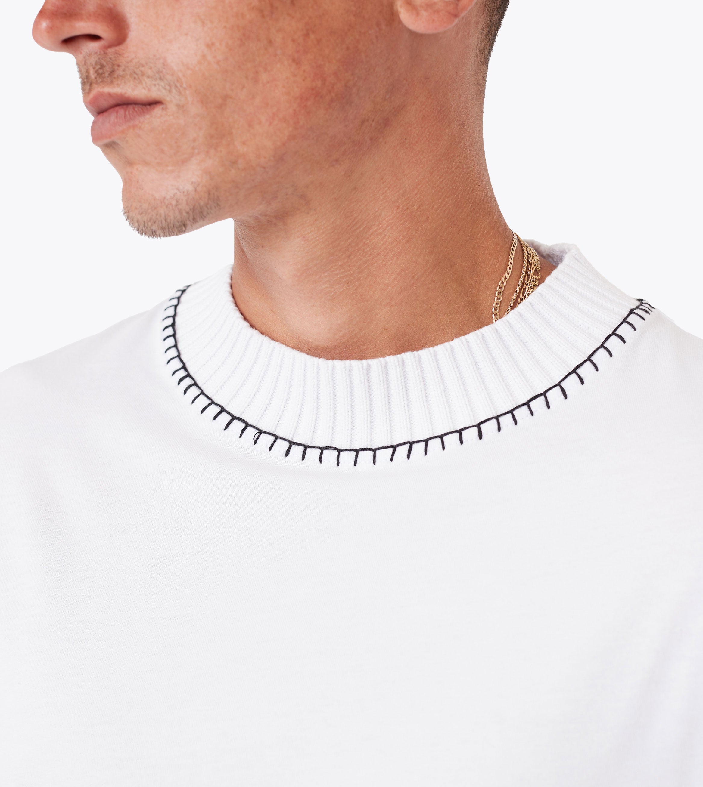 Stitched Lounge Tee White