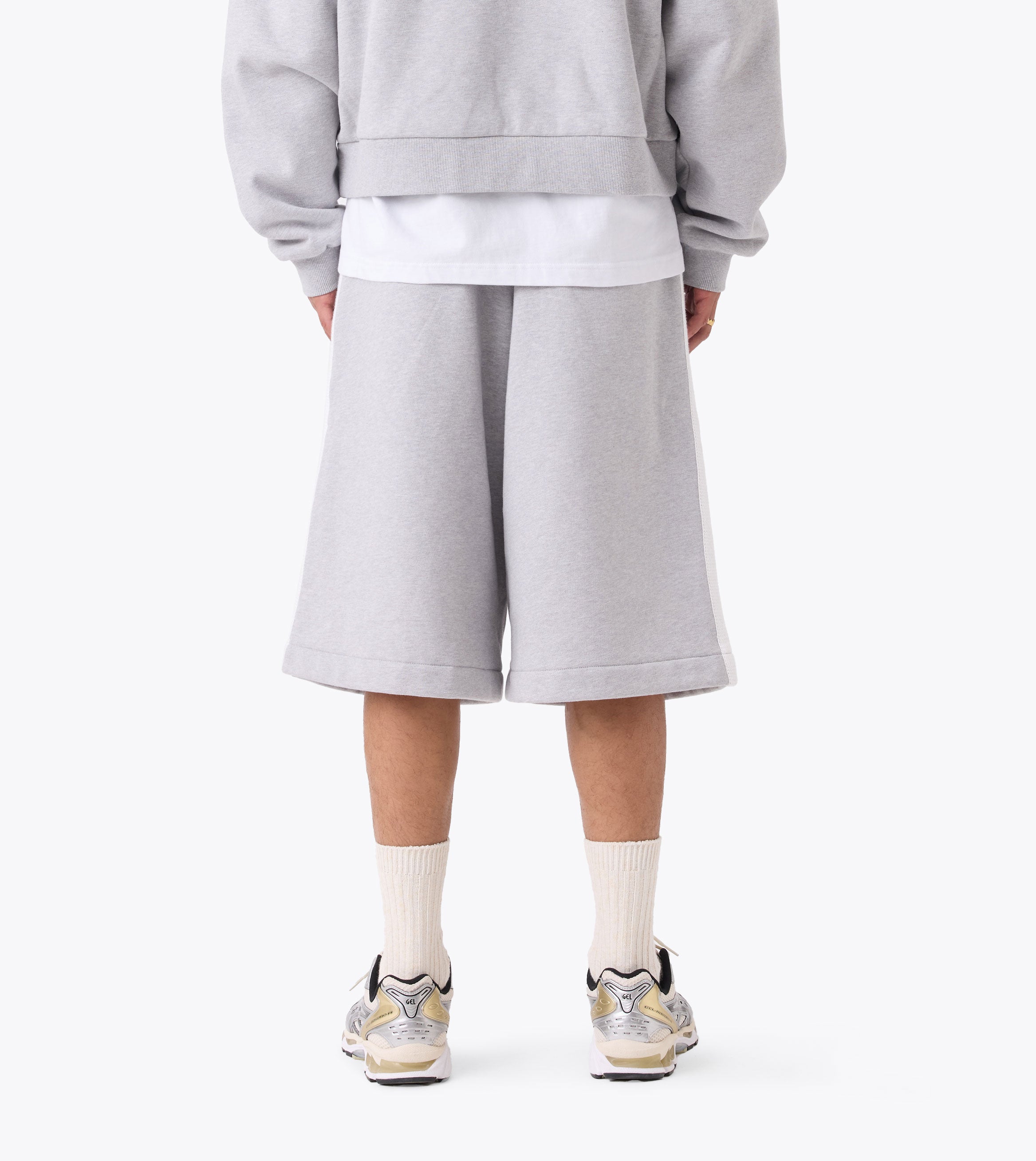 Stitched Fleece Mega Short Grey Marle