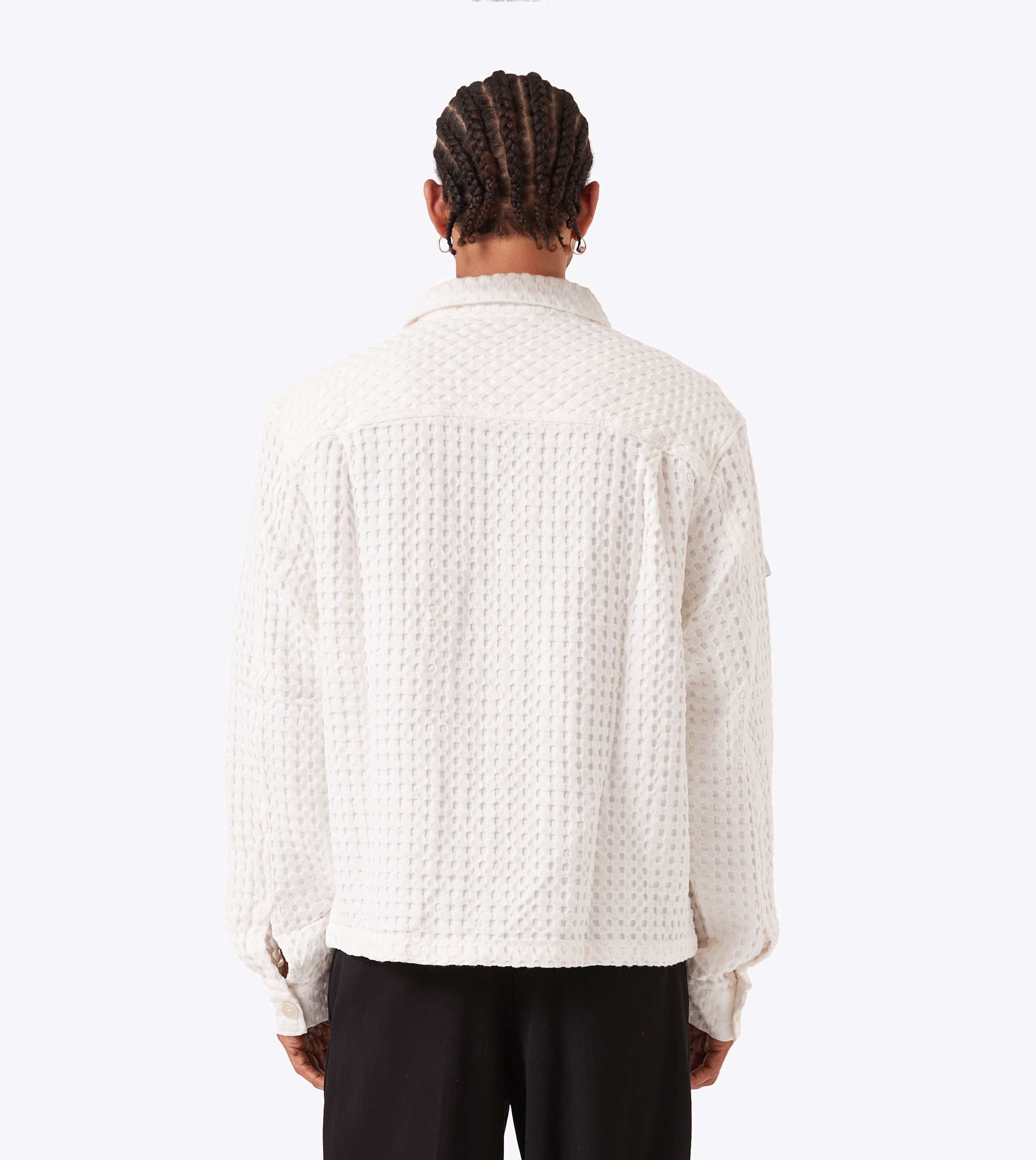 Stitched Waffle Shirt Vintage White