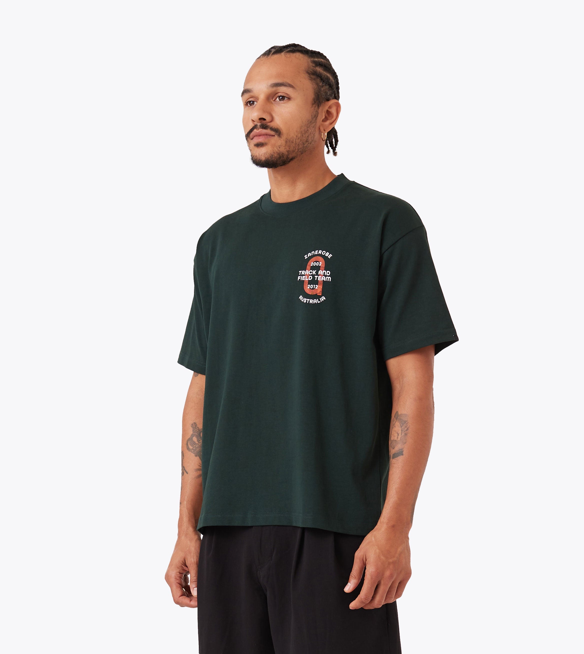 Track Team Box Crop Tee Forest
