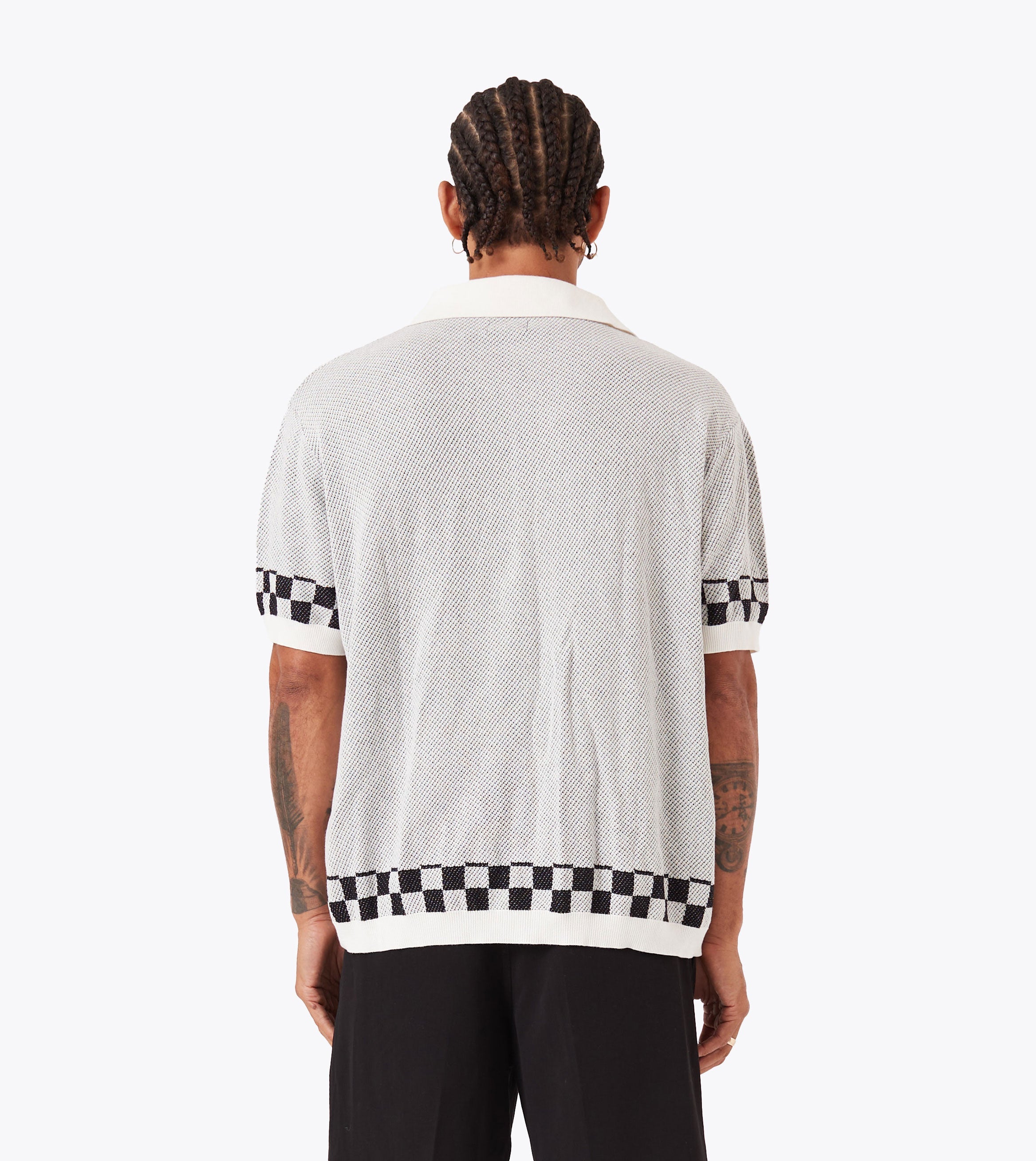 Victory Lap Knit Shirt Vintage White/Black