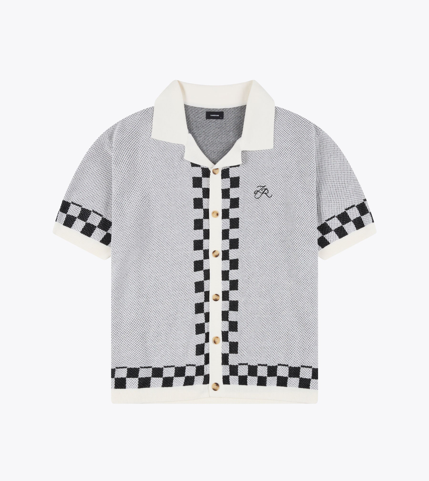 Victory Lap Knit Shirt Vintage White/Black