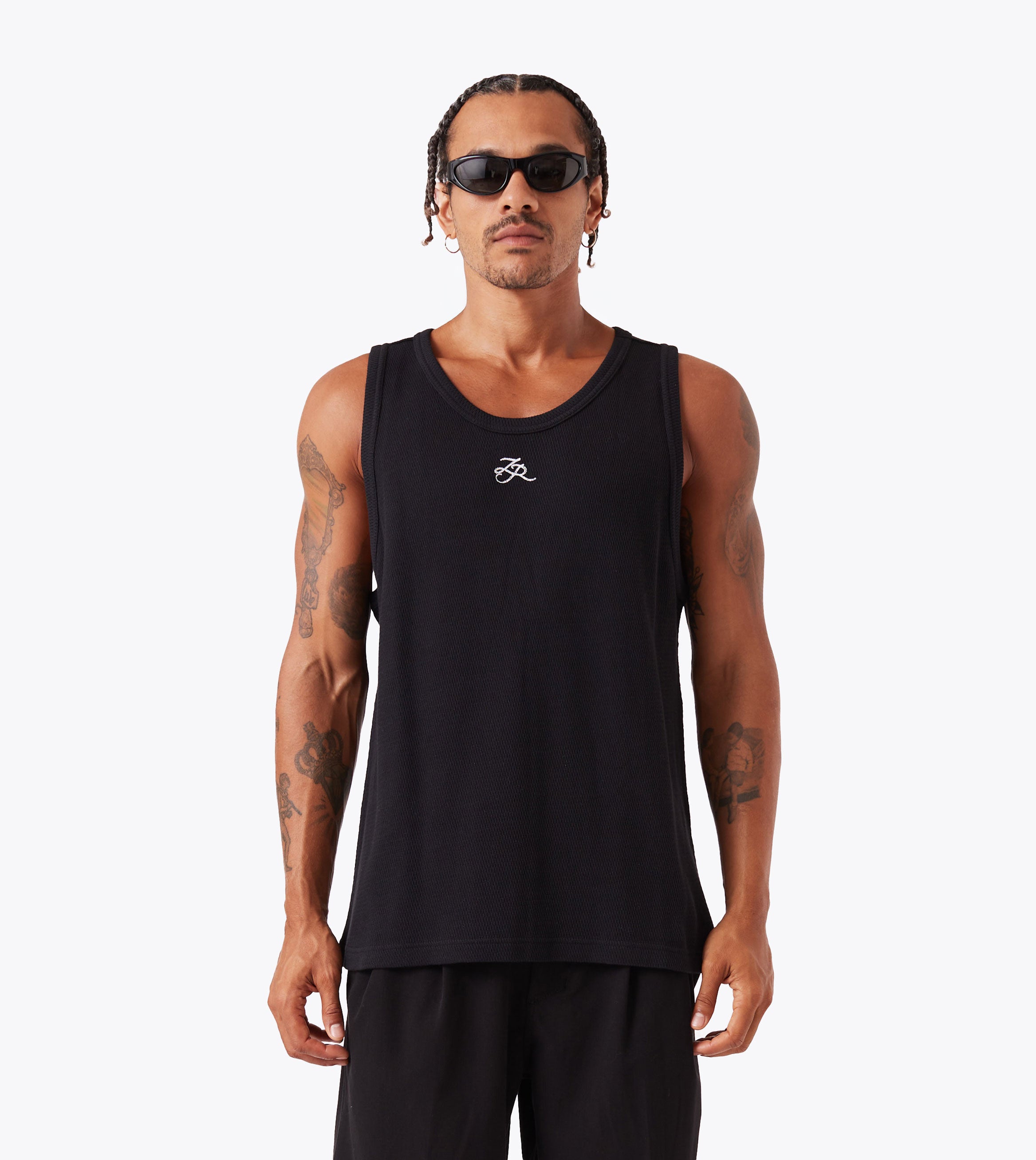 Waffle Tank Black