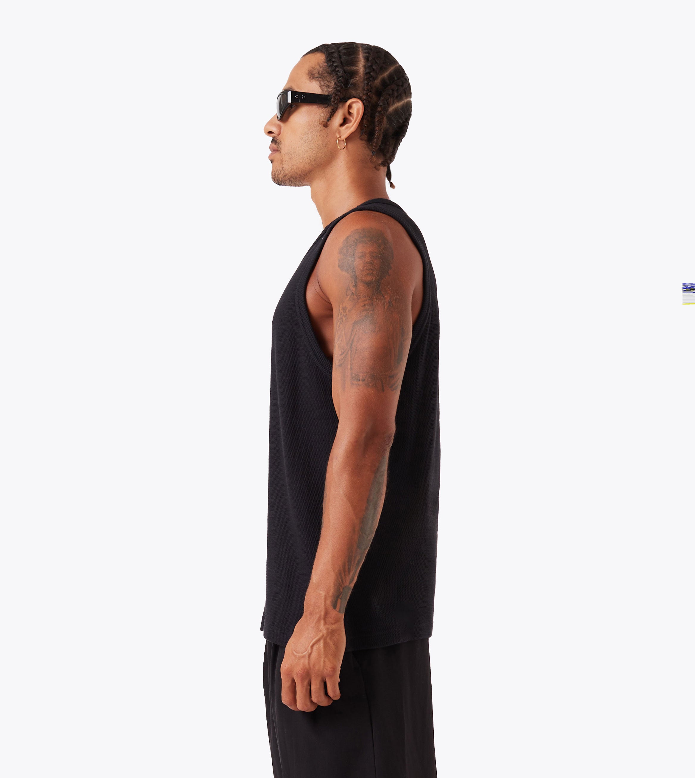 Waffle Tank Black