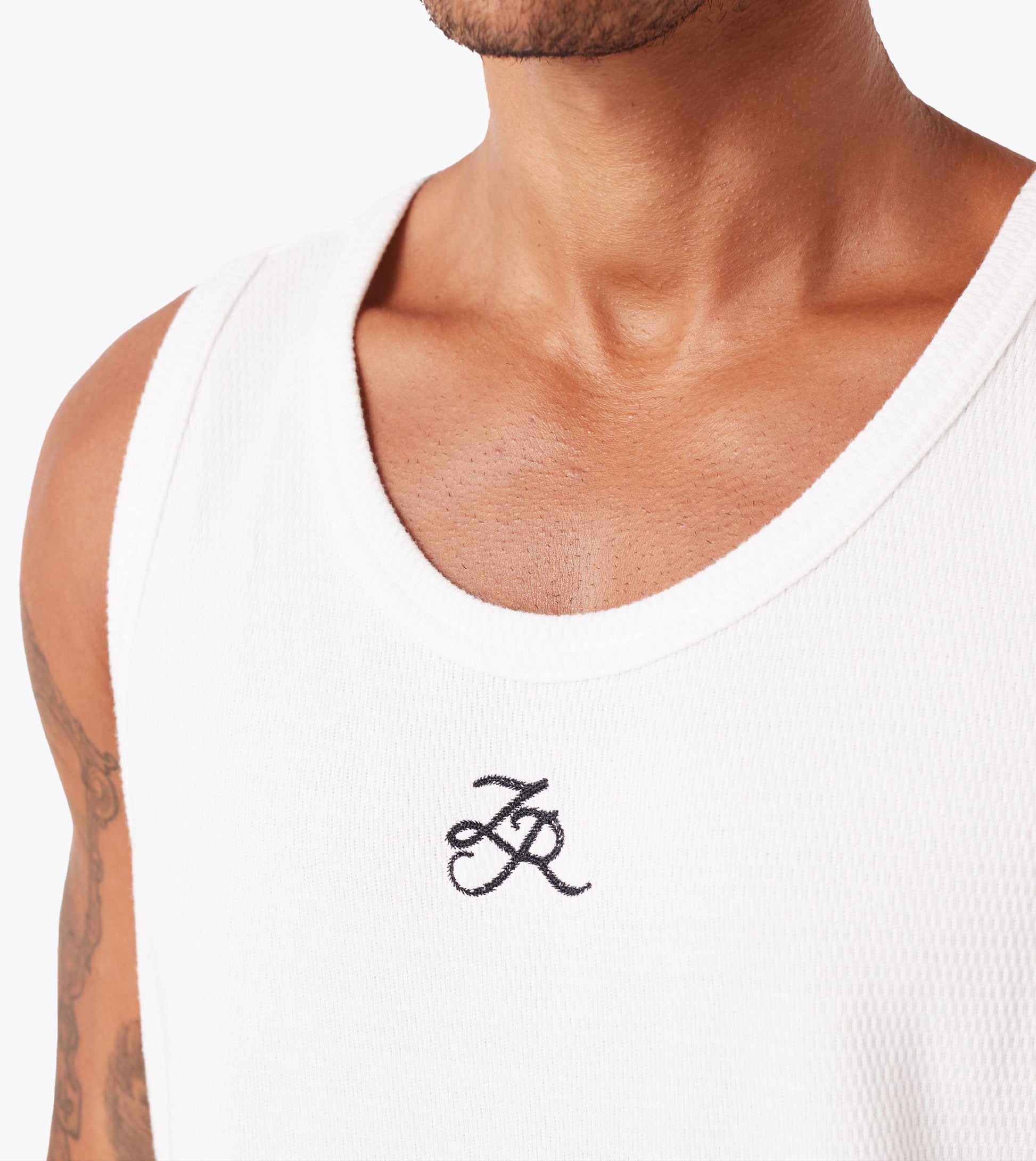 Waffle Tank Vintage White