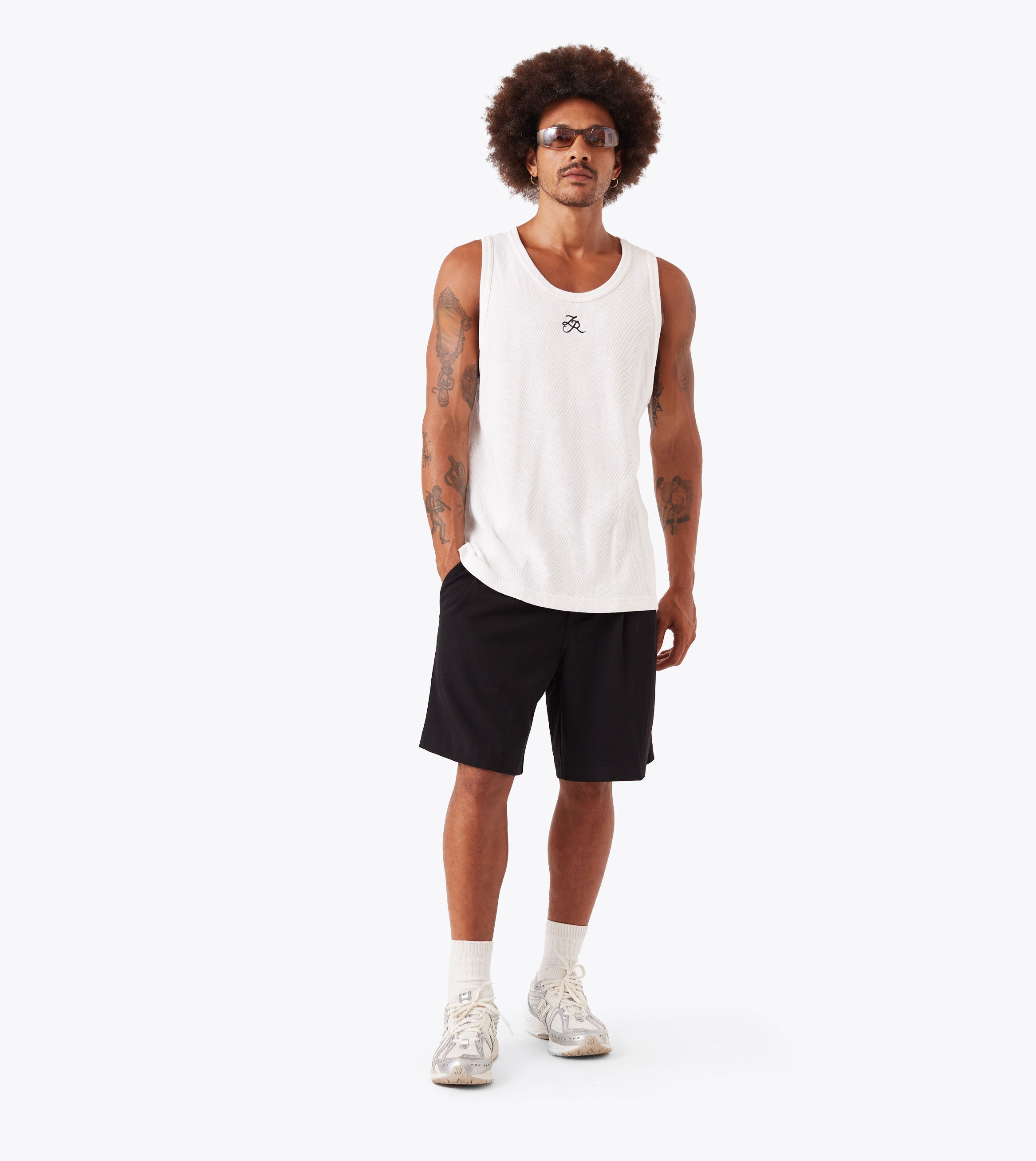 Waffle Tank Vintage White