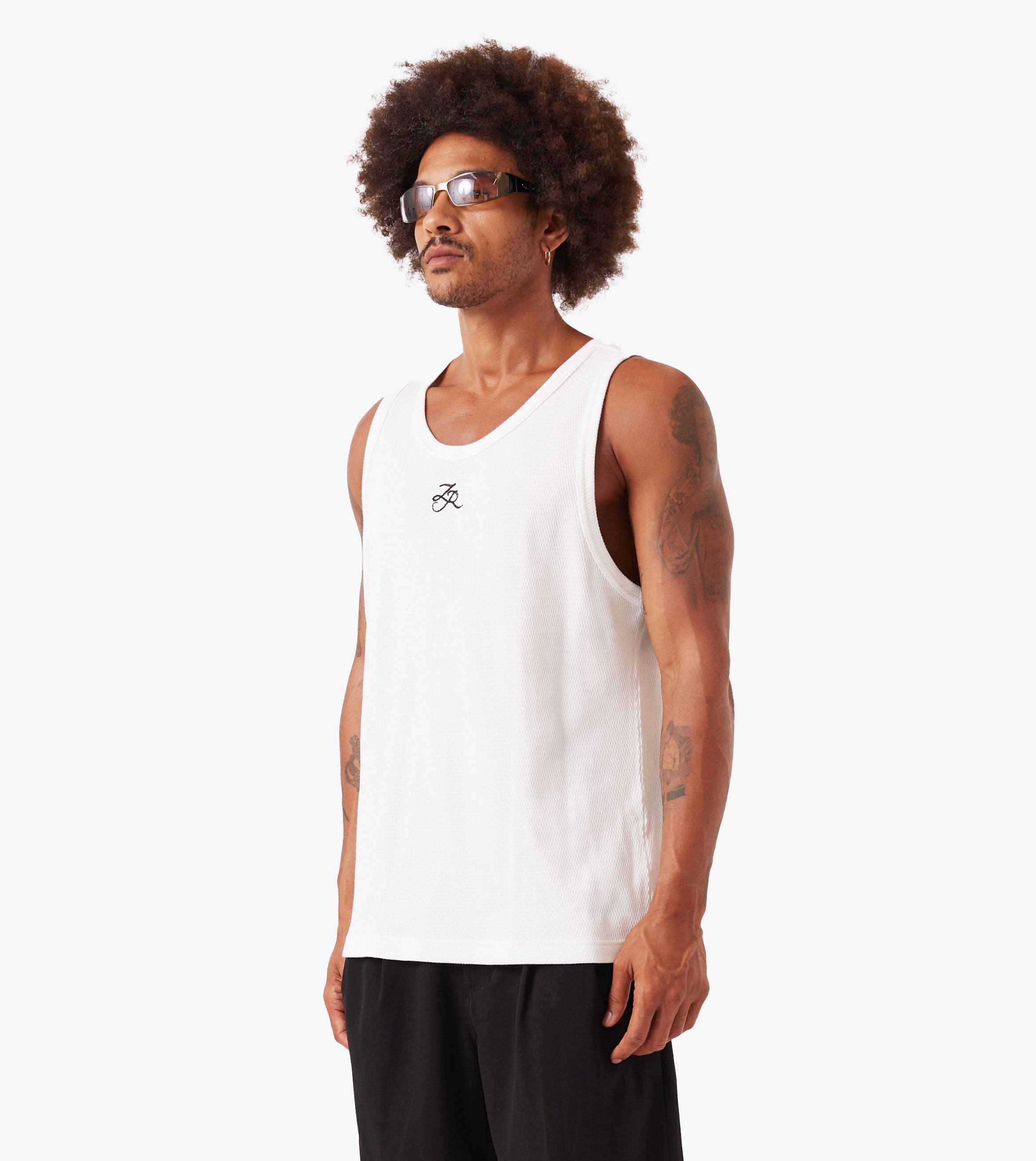 Waffle Tank Vintage White
