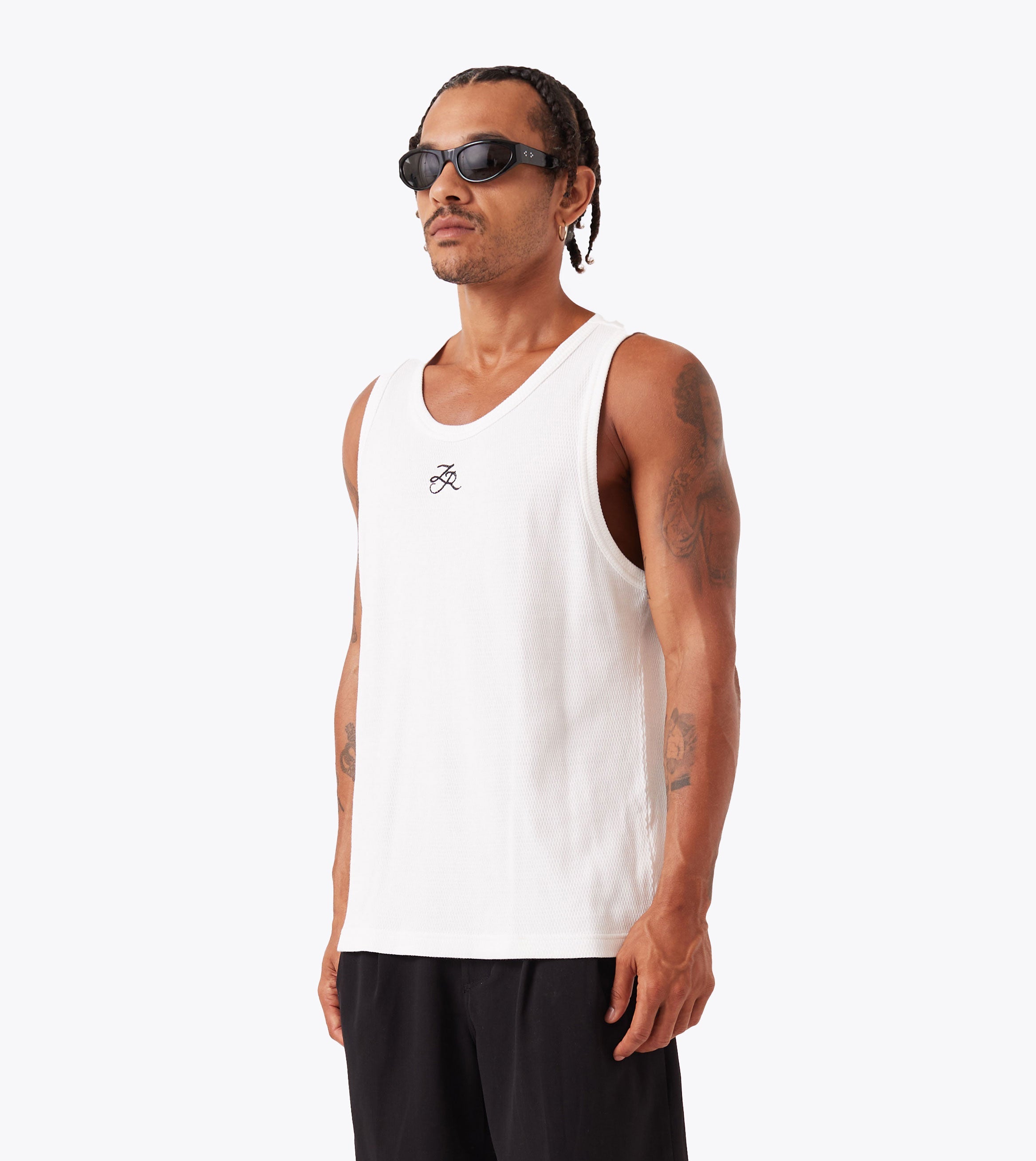 Waffle Tank Vintage White