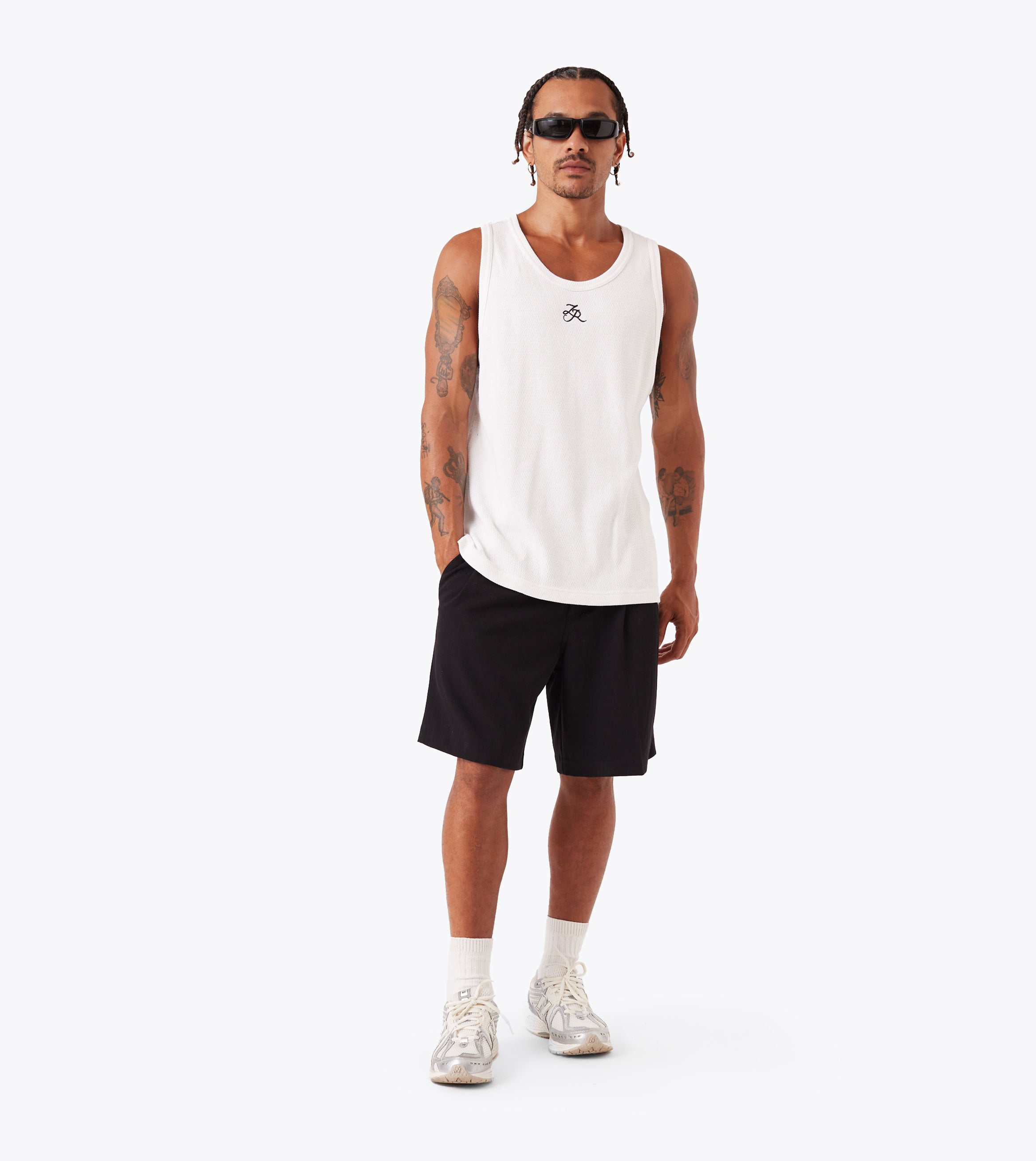 Waffle Tank Vintage White