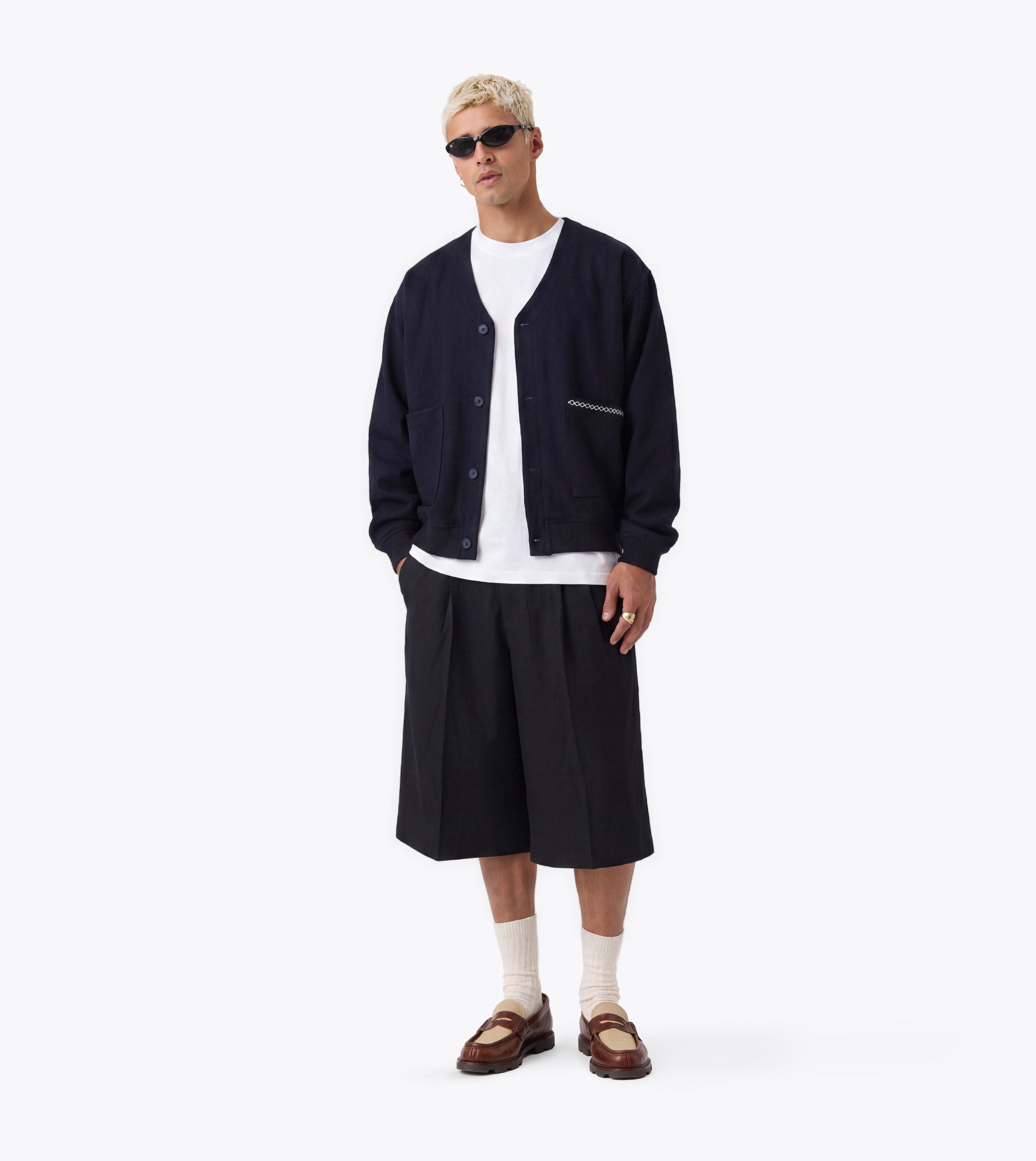 Wool Cardigan Indigo