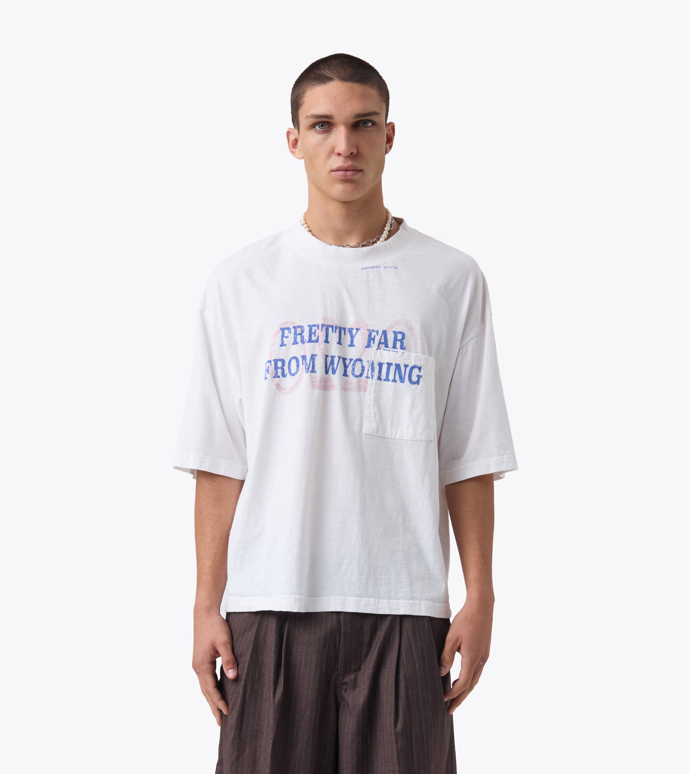 Wyoming Cropped Slub Flow Tee Vintage White