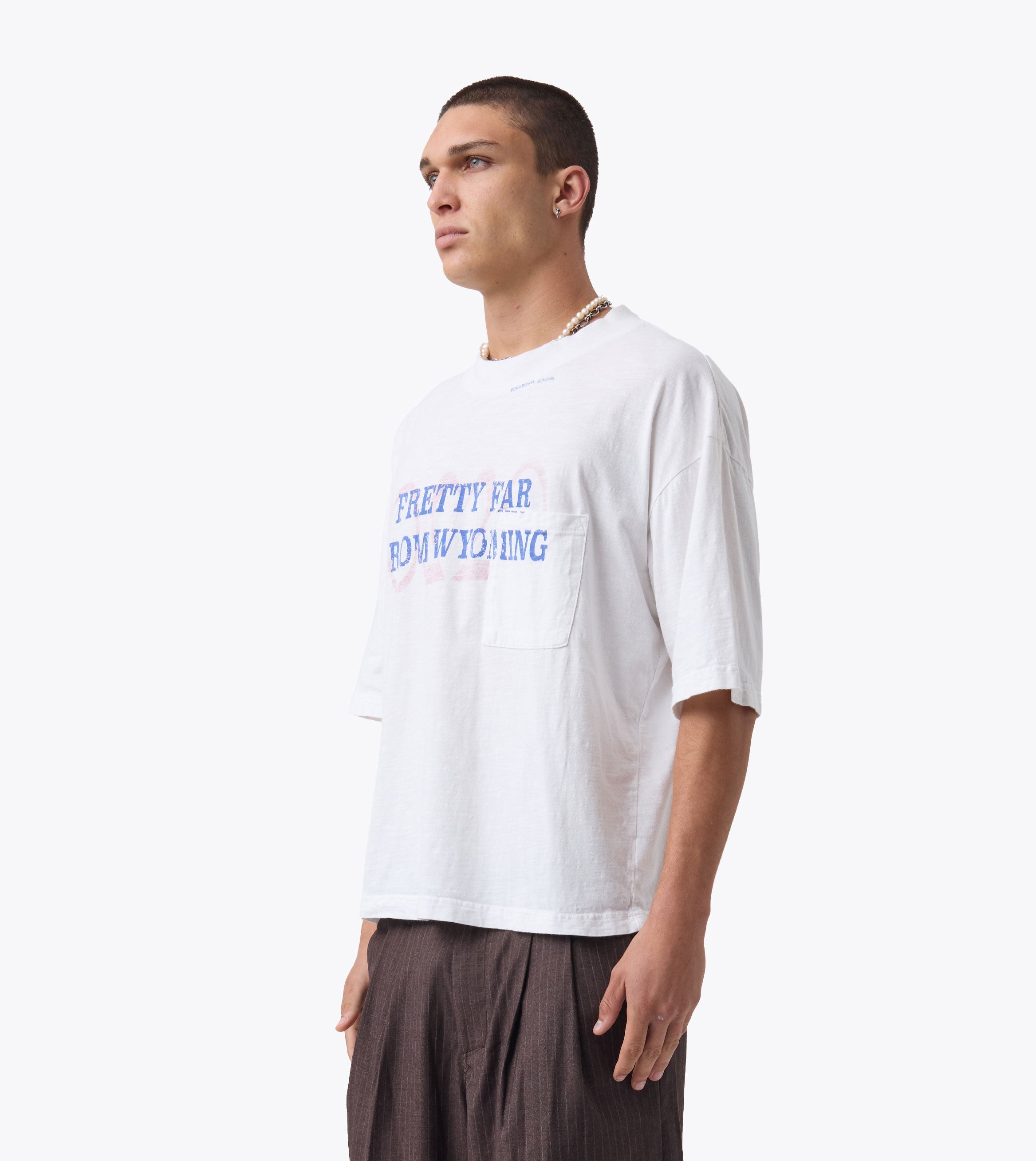 Wyoming Cropped Slub Flow Tee Vintage White