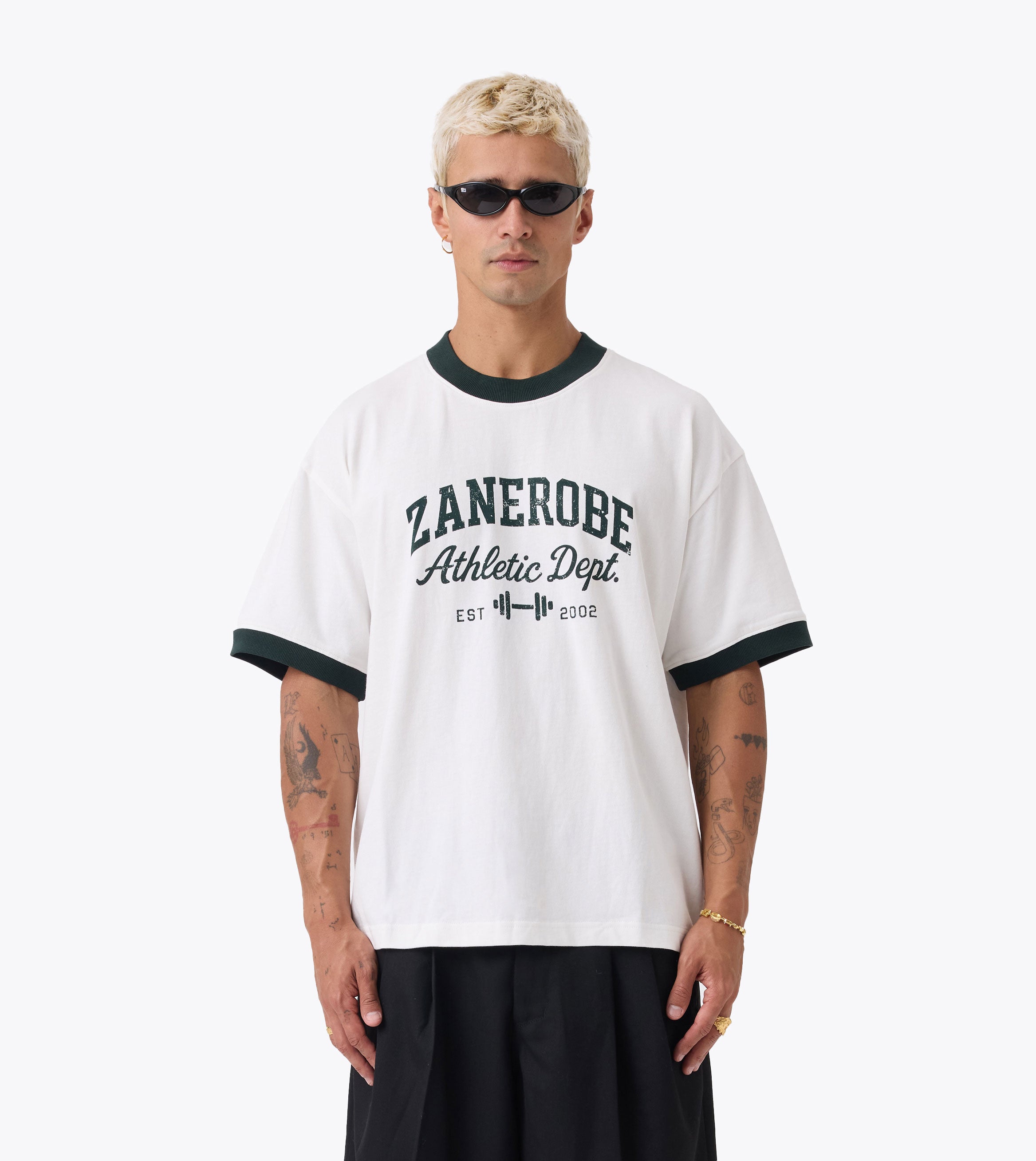 ZR Athletics Ringer Tee Vintage White/Forest - Coming Soon