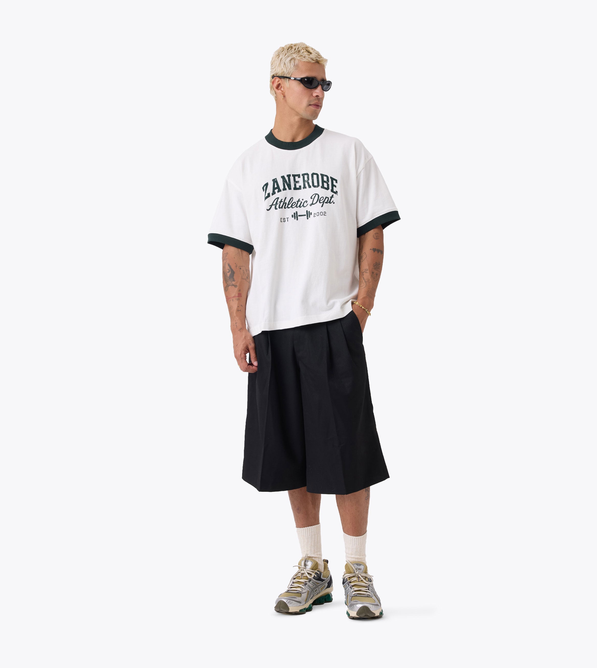 ZR Athletics Ringer Tee Vintage White/Forest - Coming Soon