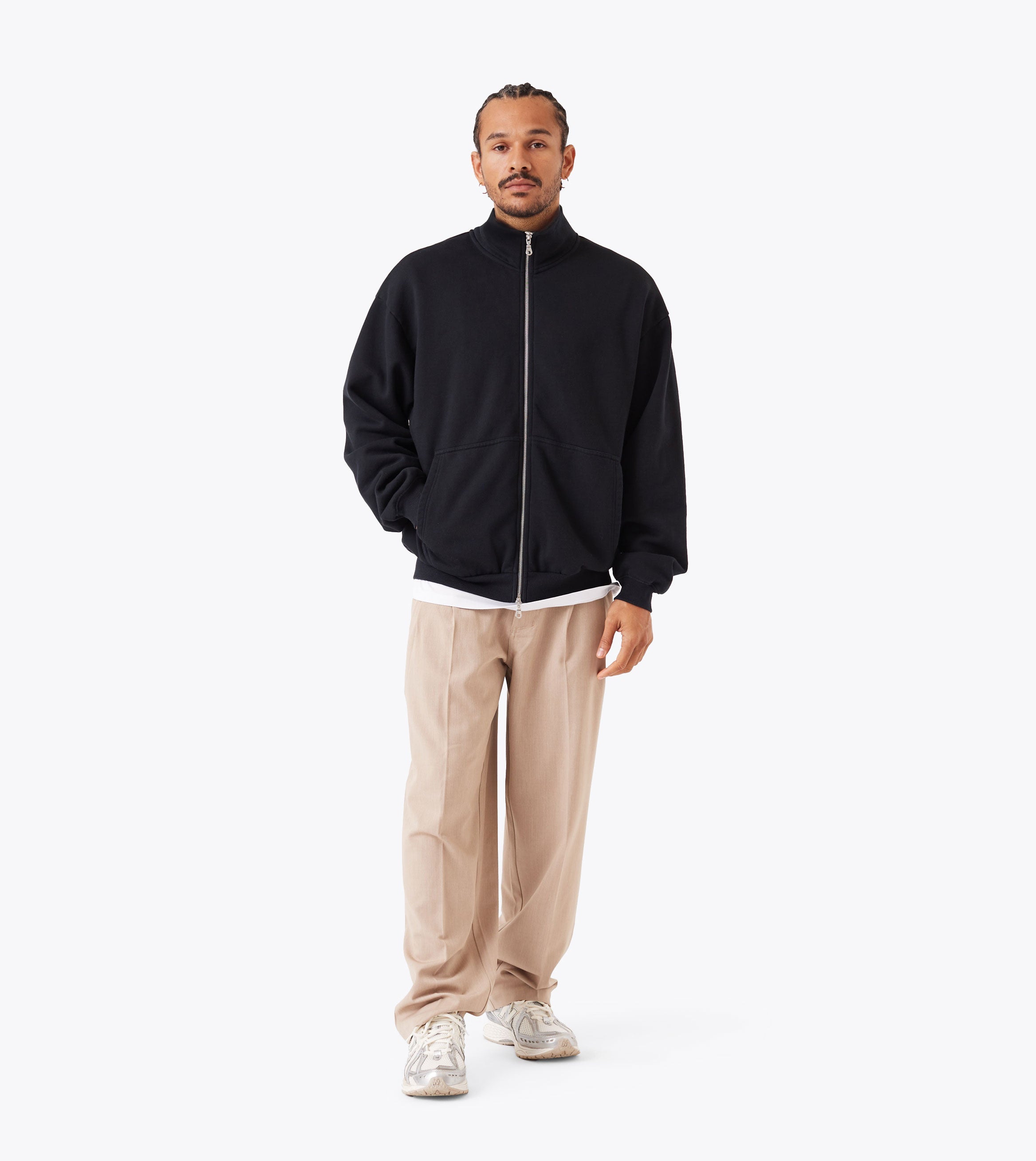 Zip Funnel Sweat Black