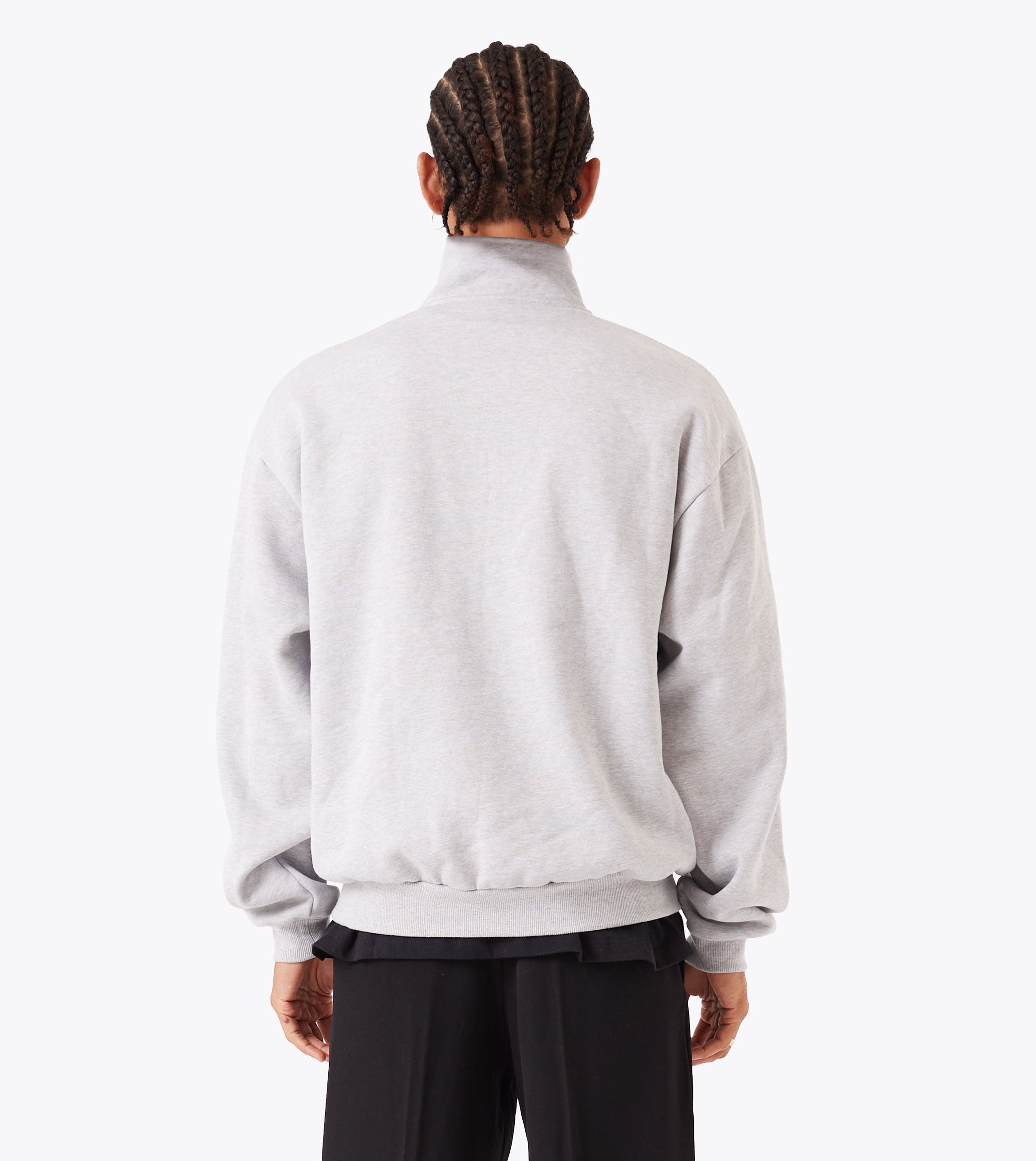 Zip Funnel Sweat Grey Marle