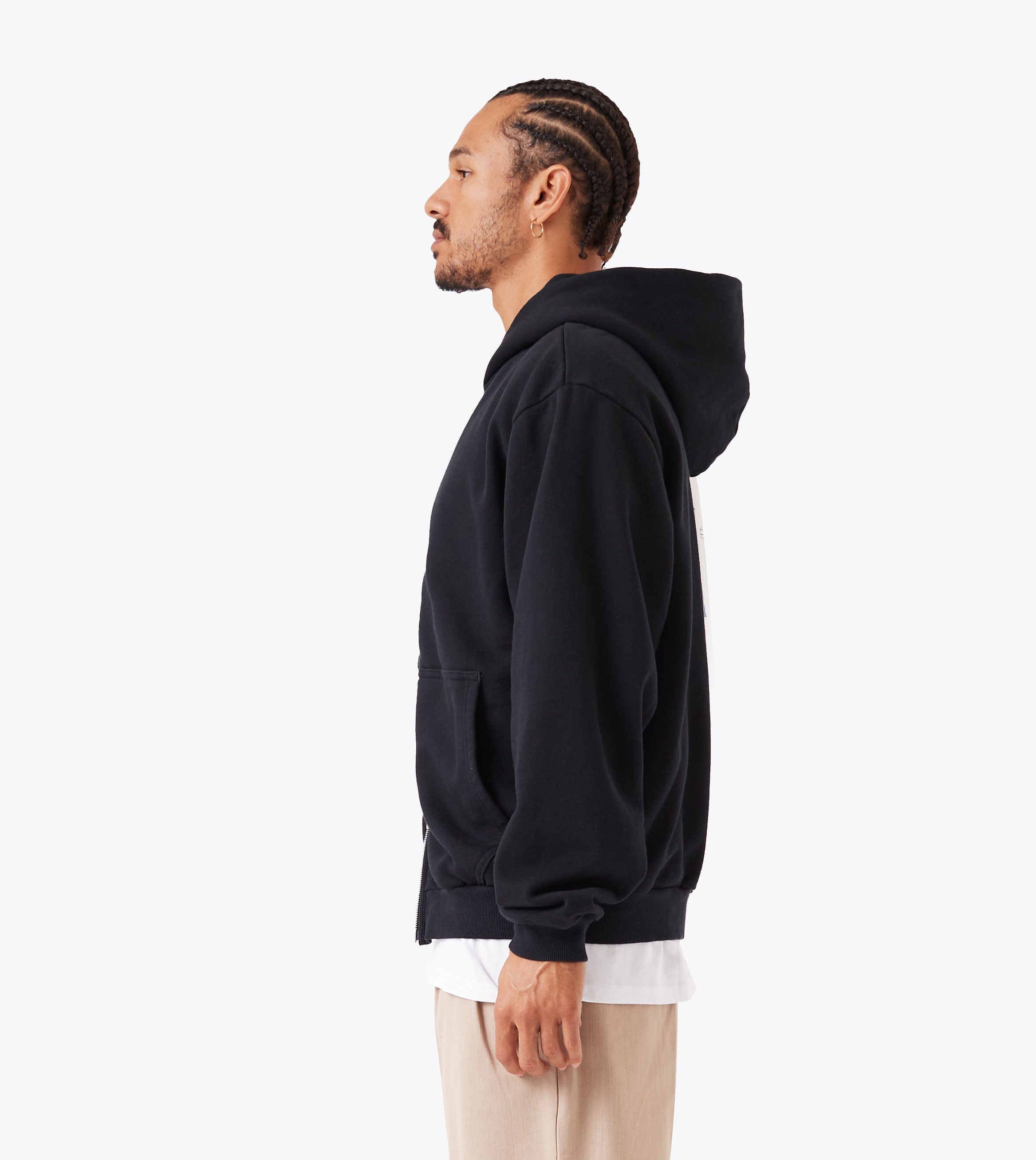 Box Zip Hood Black