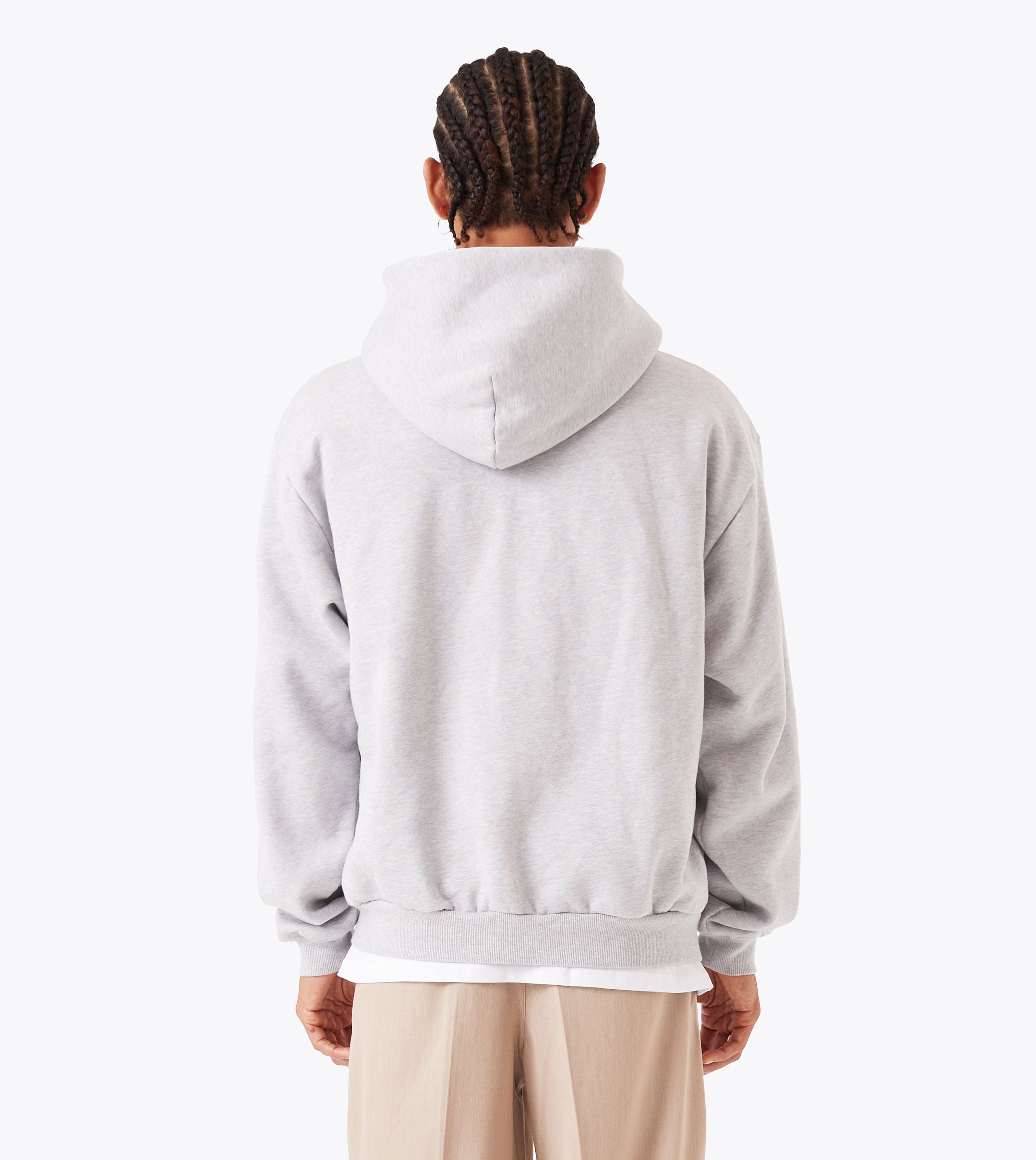 Box Zip Hood Grey Marle