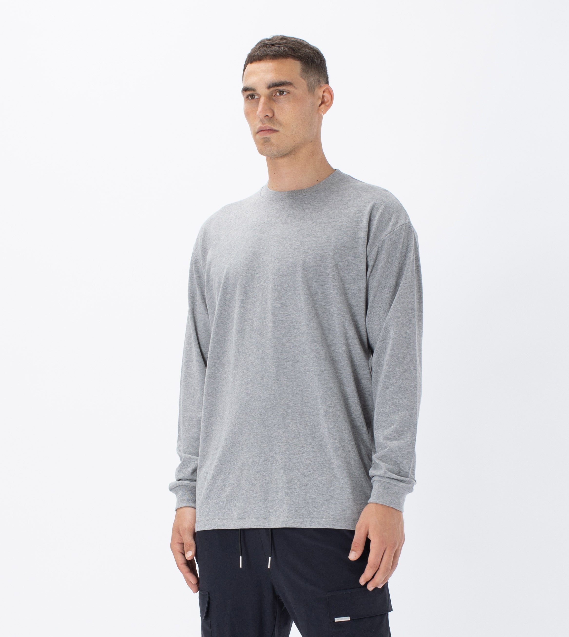 Box LS Tee Dk Grey Marle
