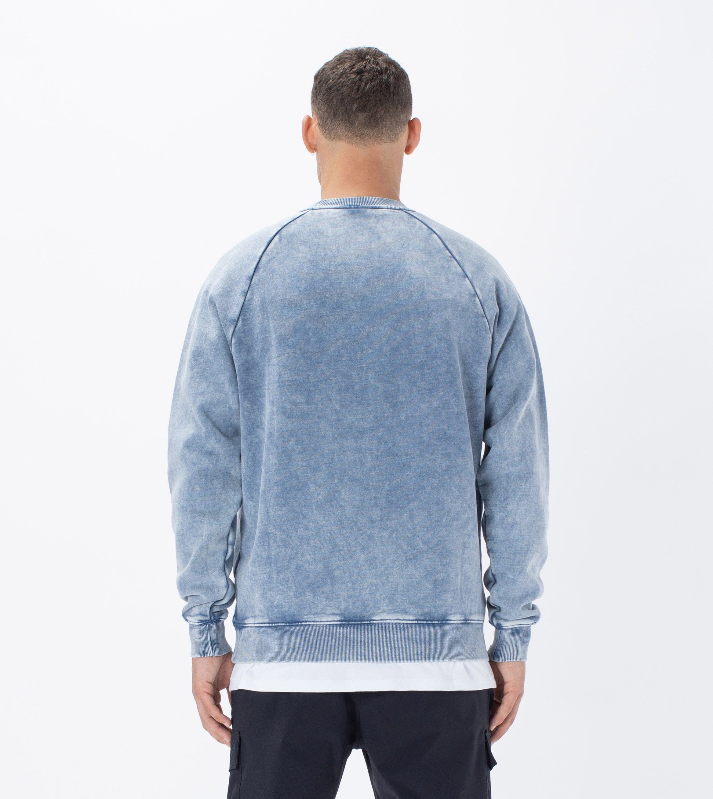 Lowgo Raglan Crew Sweat Salt Blue