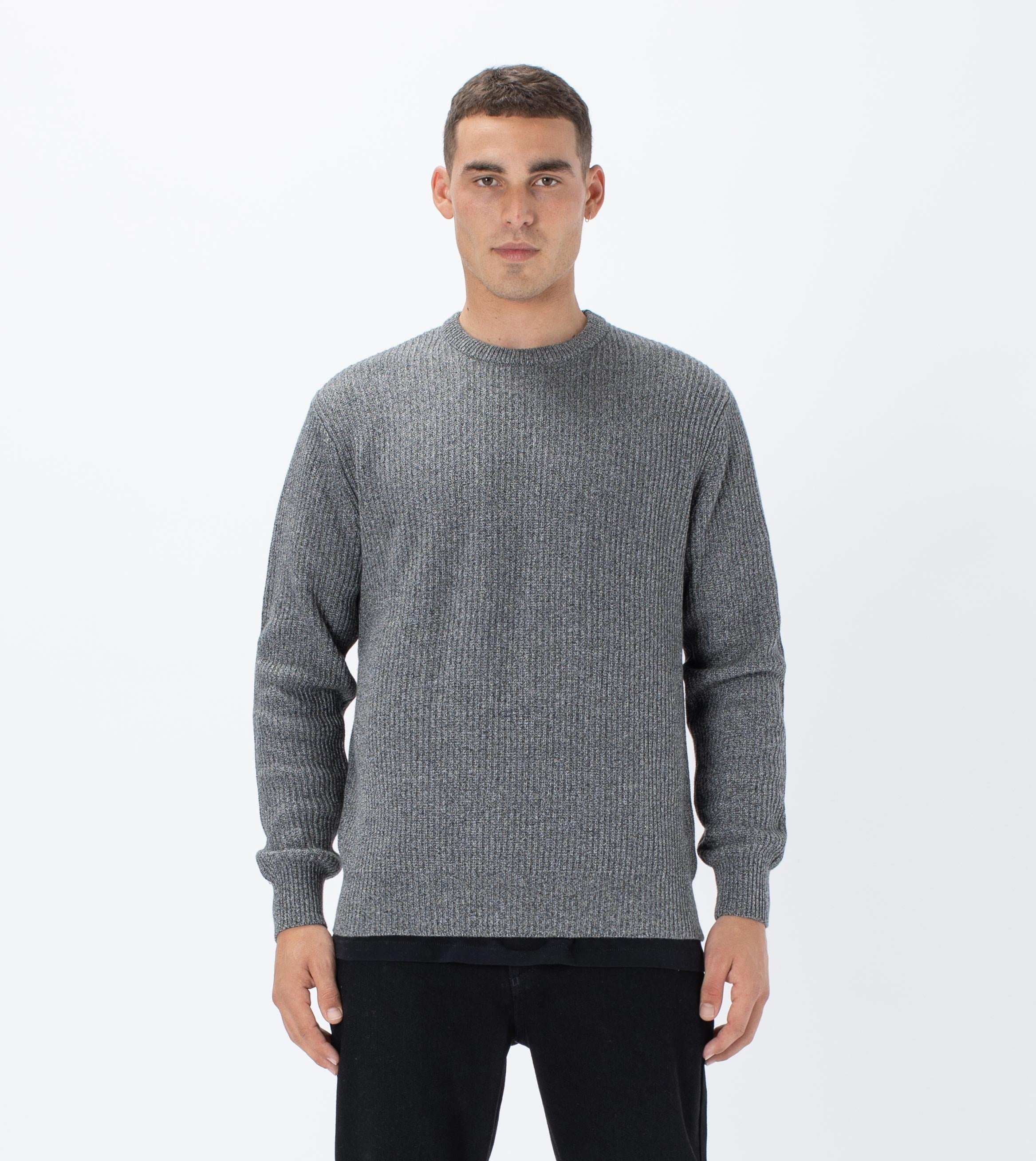 Moss Crew Knit Black Speck