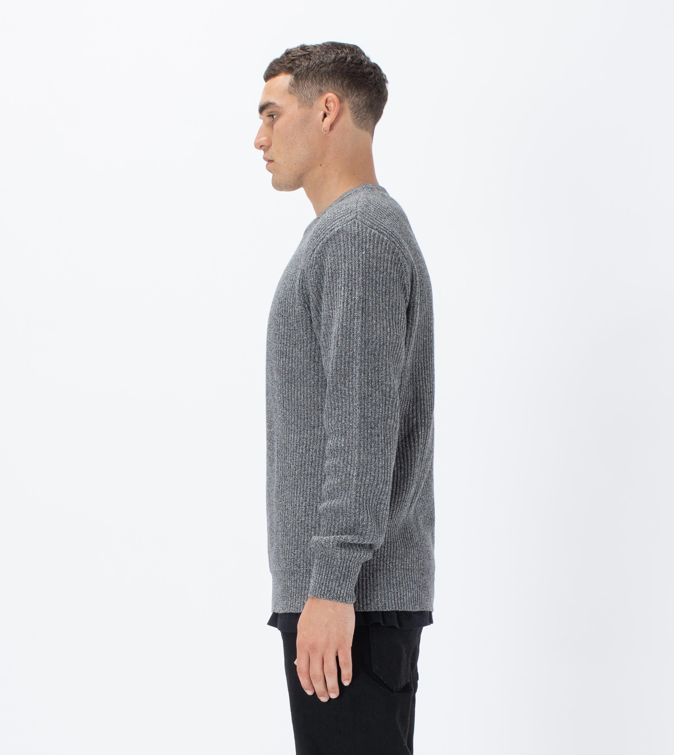 Moss Crew Knit Black Speck
