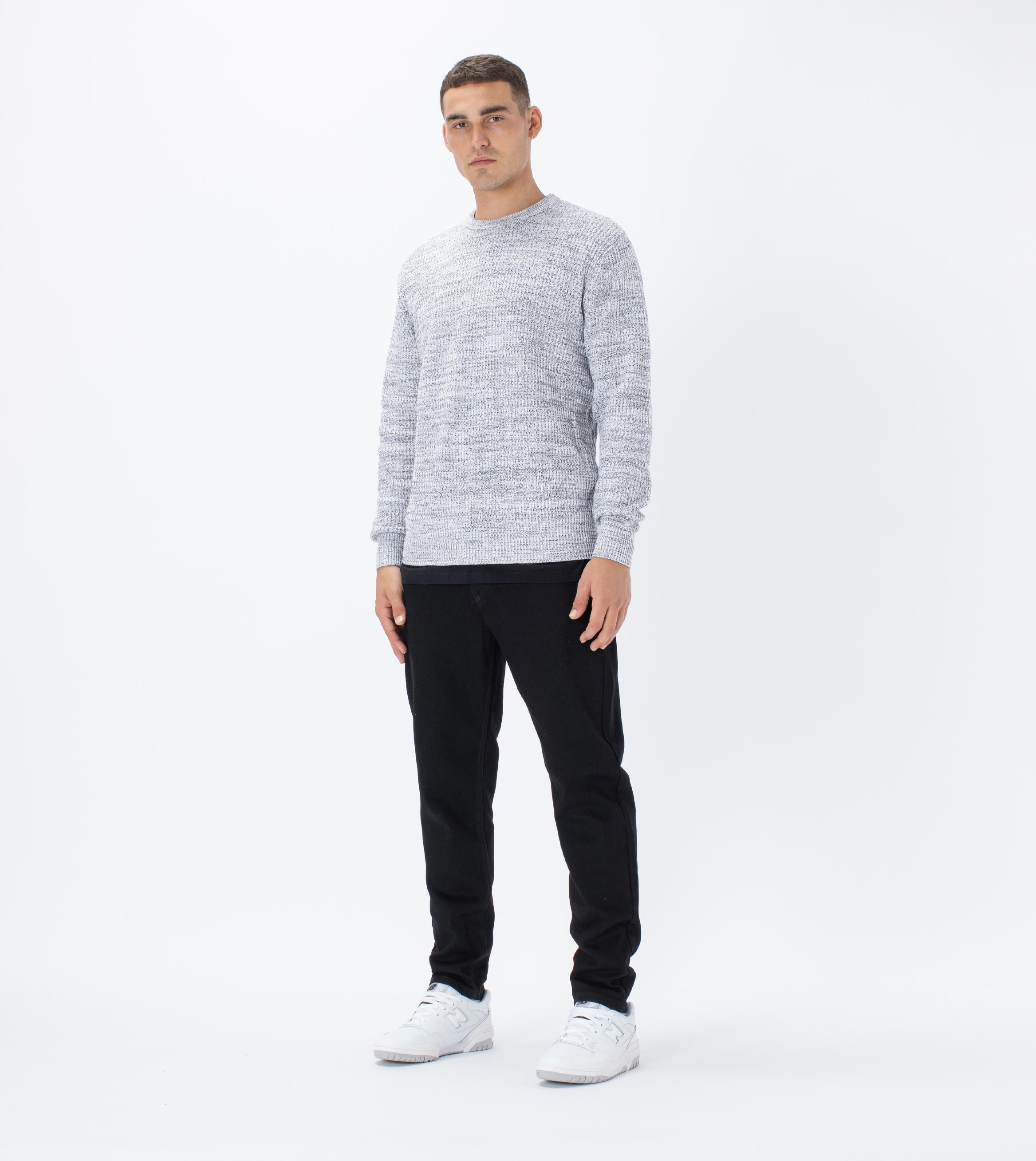 Moss Crew Knit Salt & Pepper
