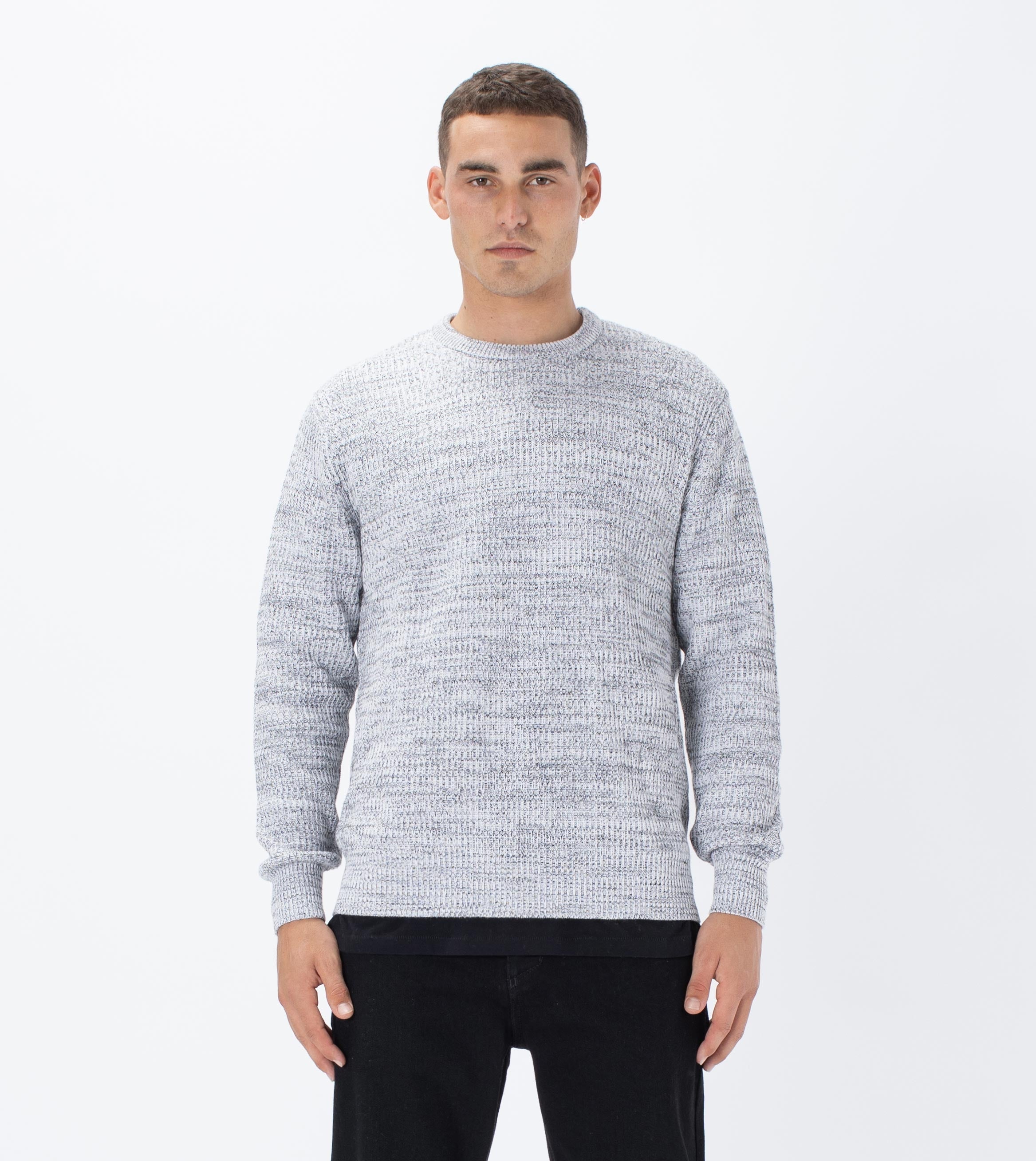 Moss Crew Knit Salt & Pepper