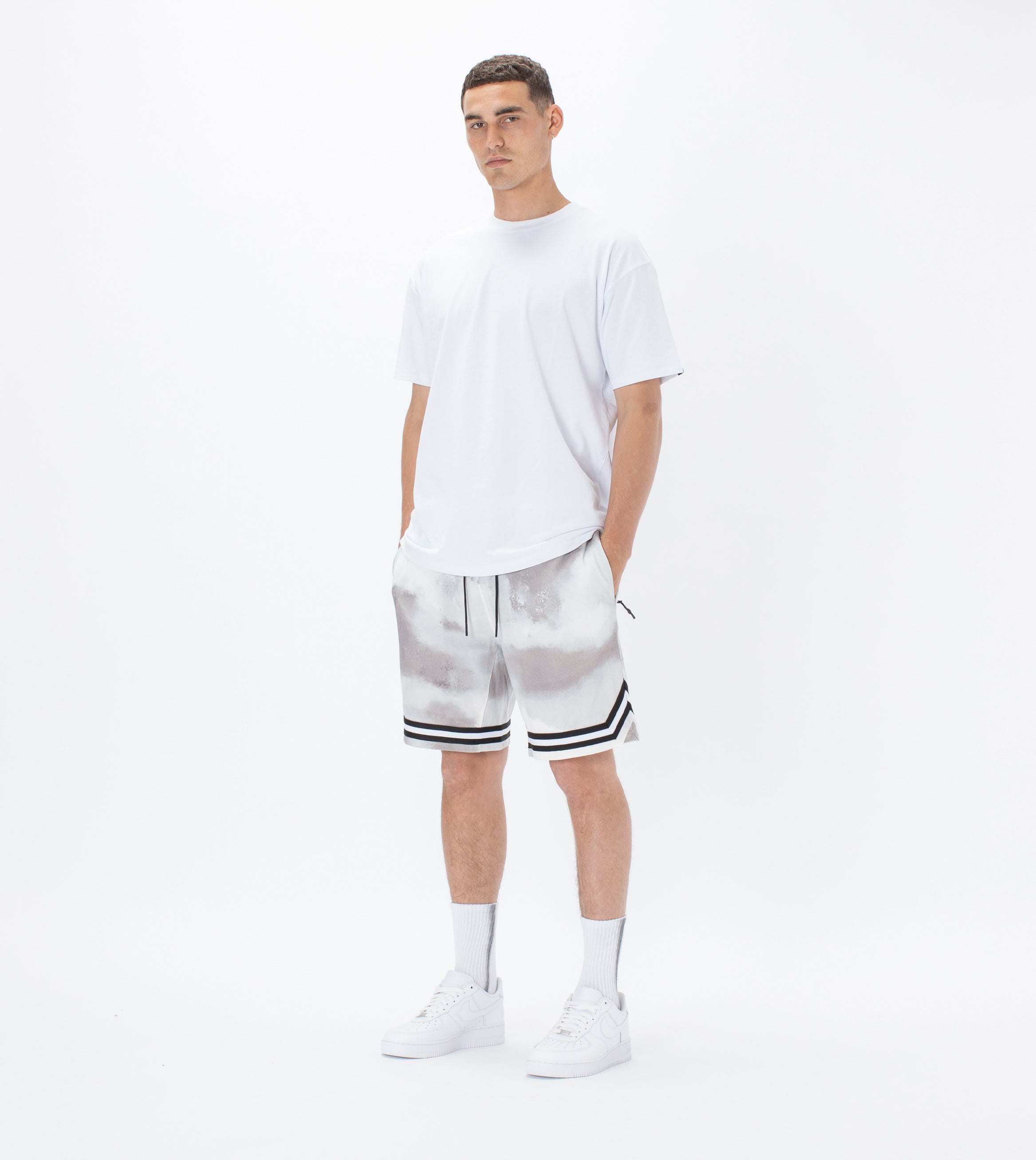 Pique Basketball Short White Camo