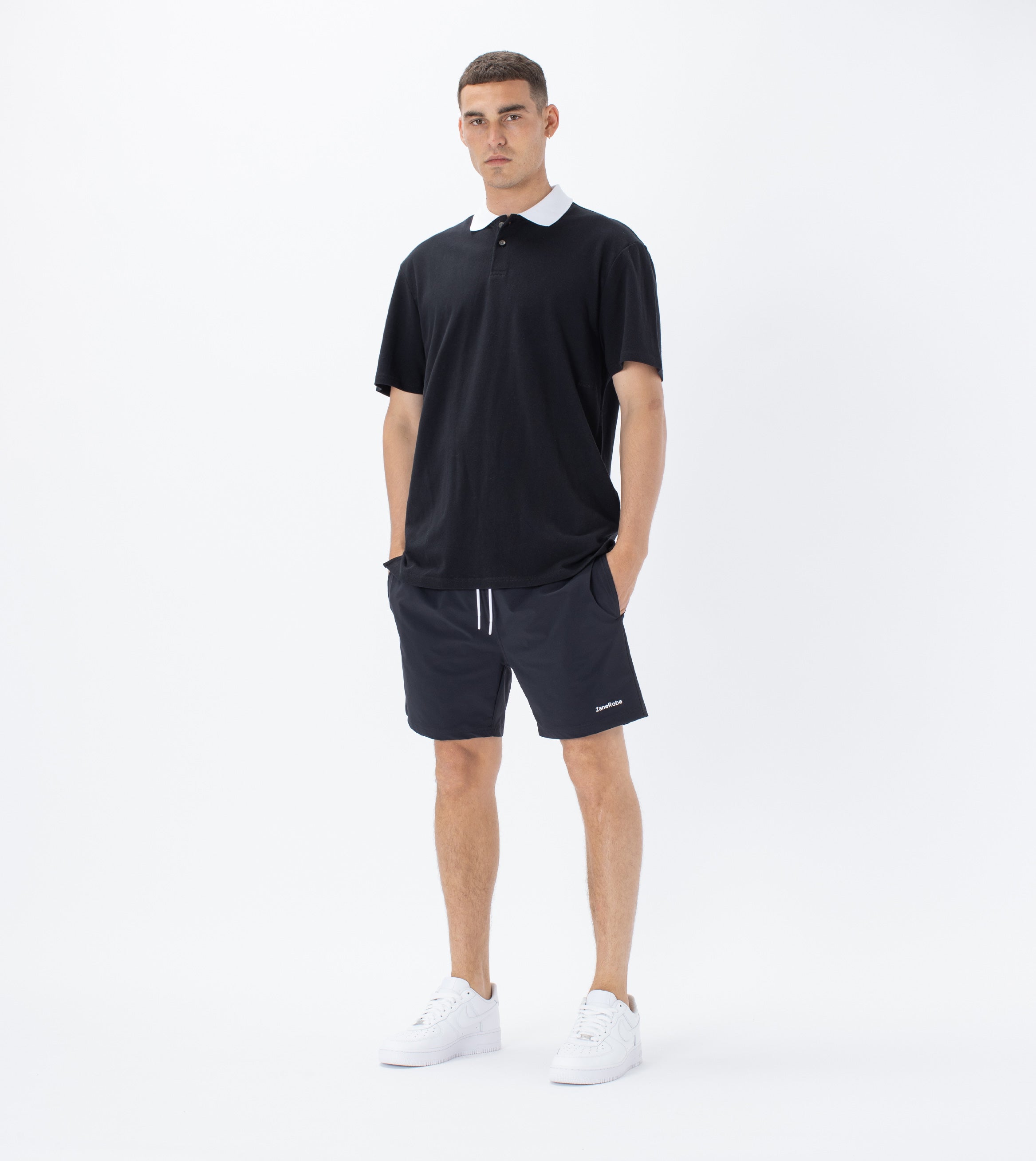 Pique Polo Black/White