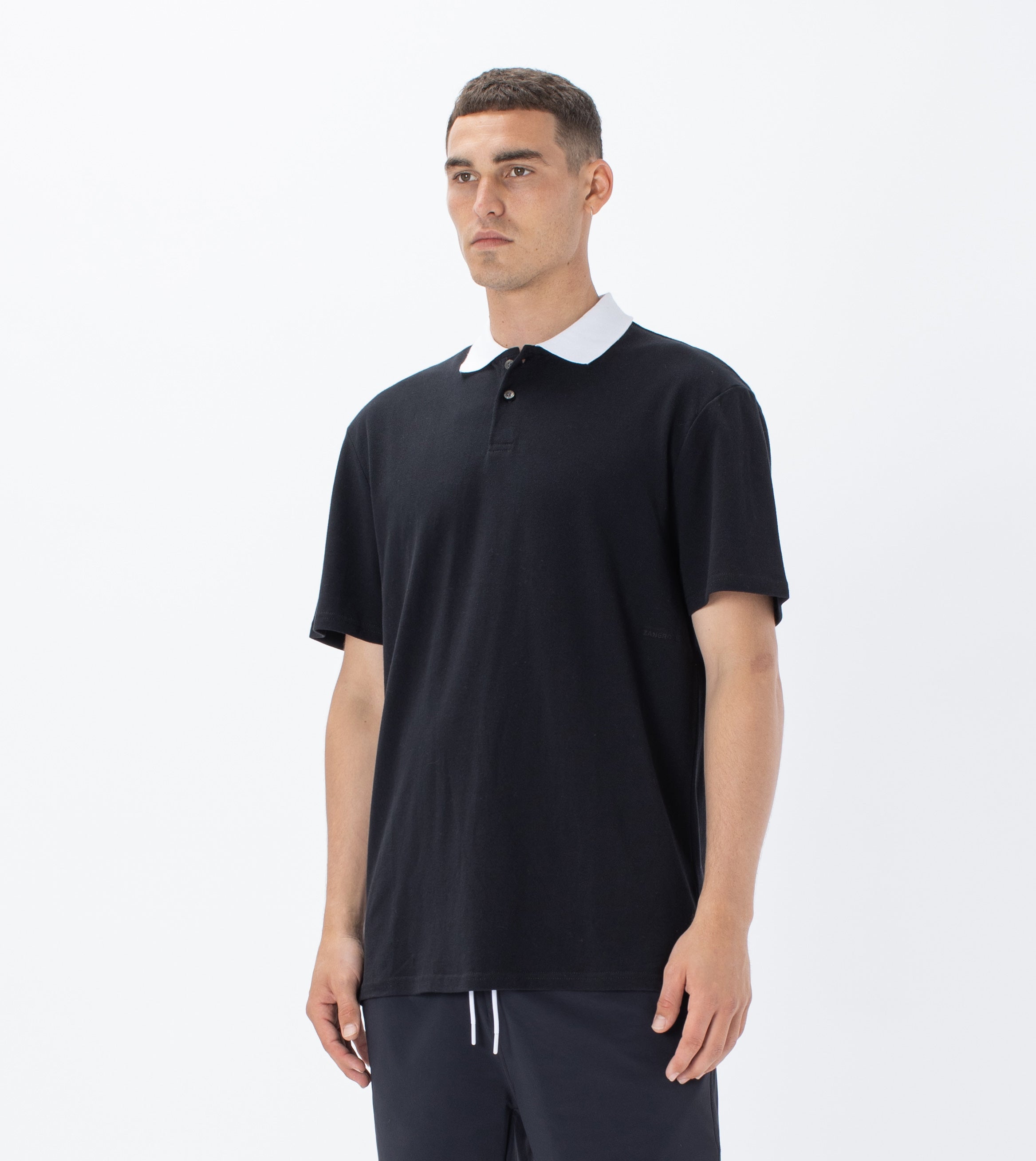 Pique Polo Black/White