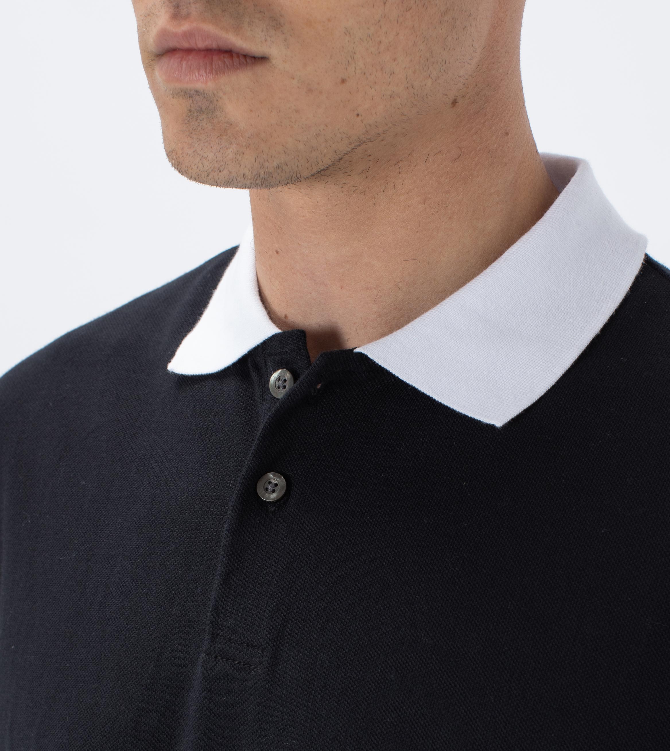 Pique Polo Black/White