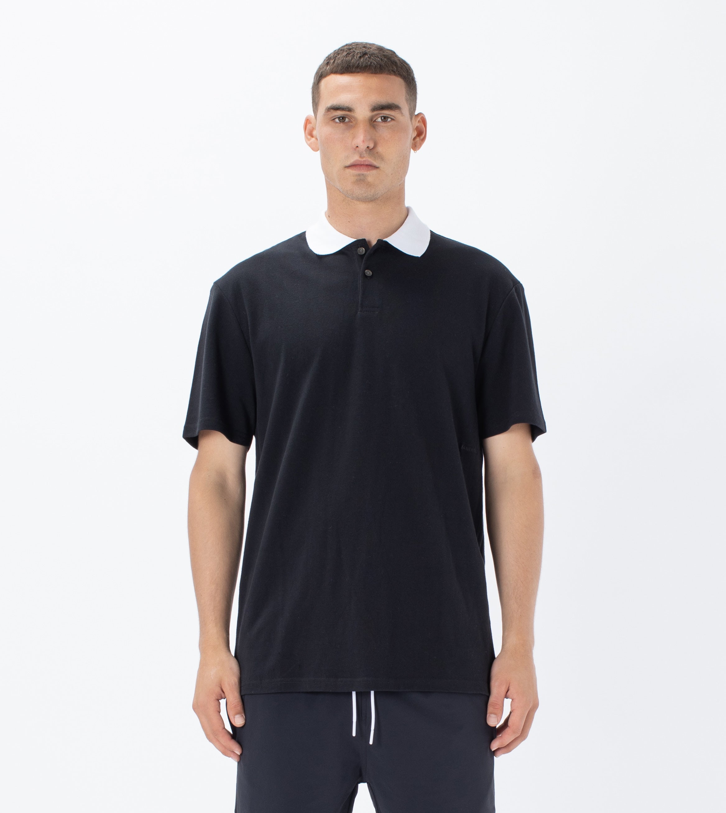 Pique Polo Black/White