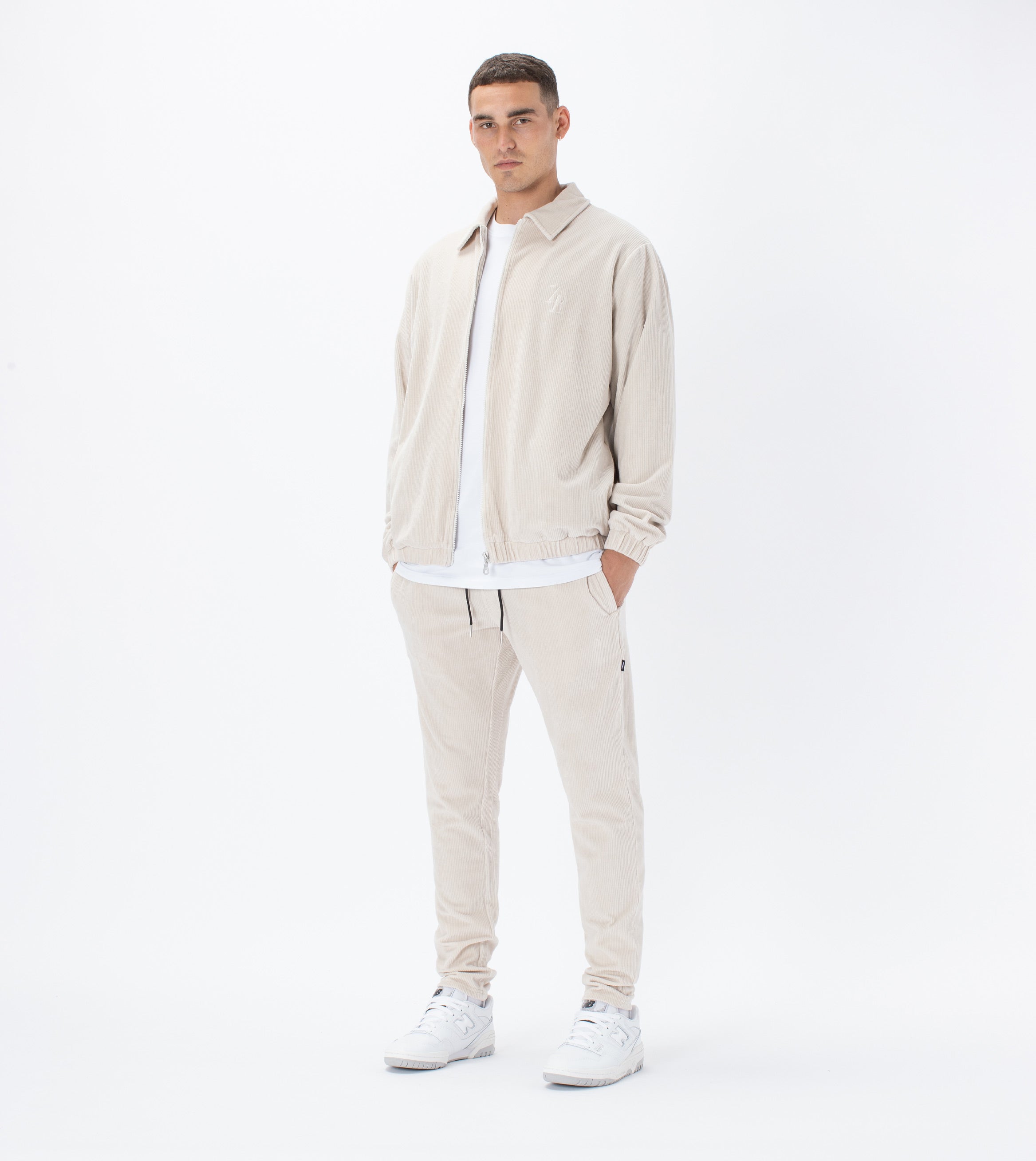 Velour Coach Jacket Beige