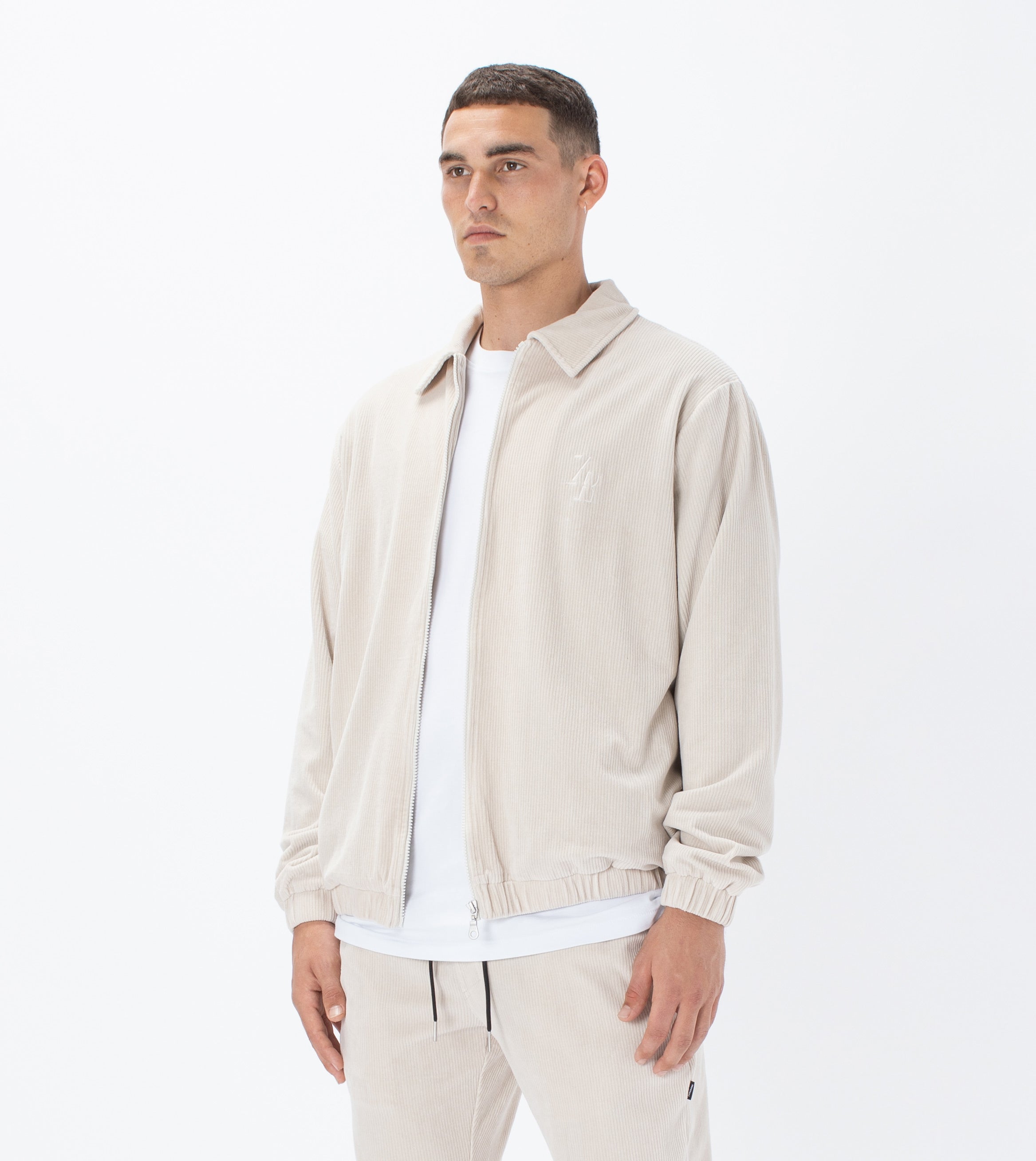 Velour Coach Jacket Beige
