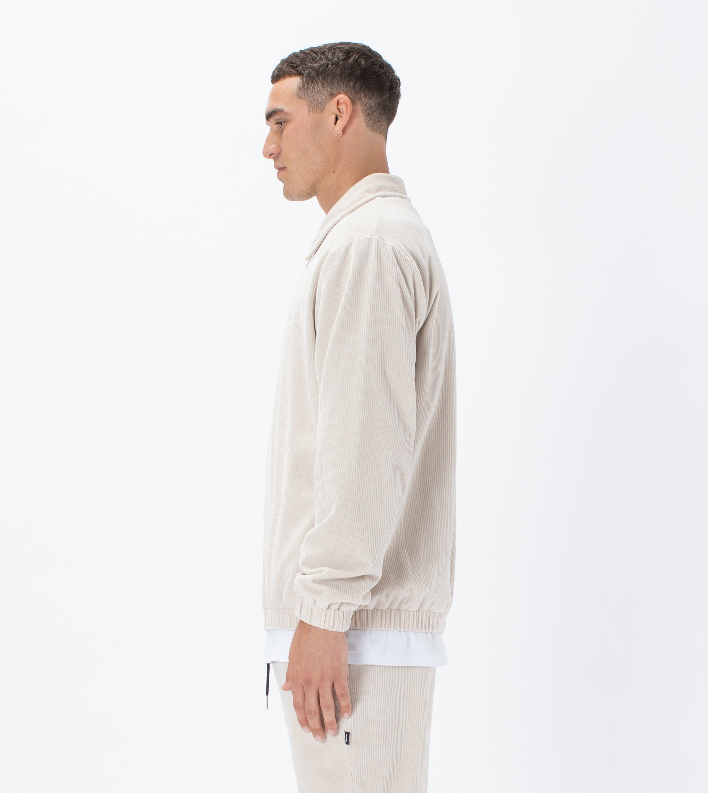Velour Coach Jacket Beige