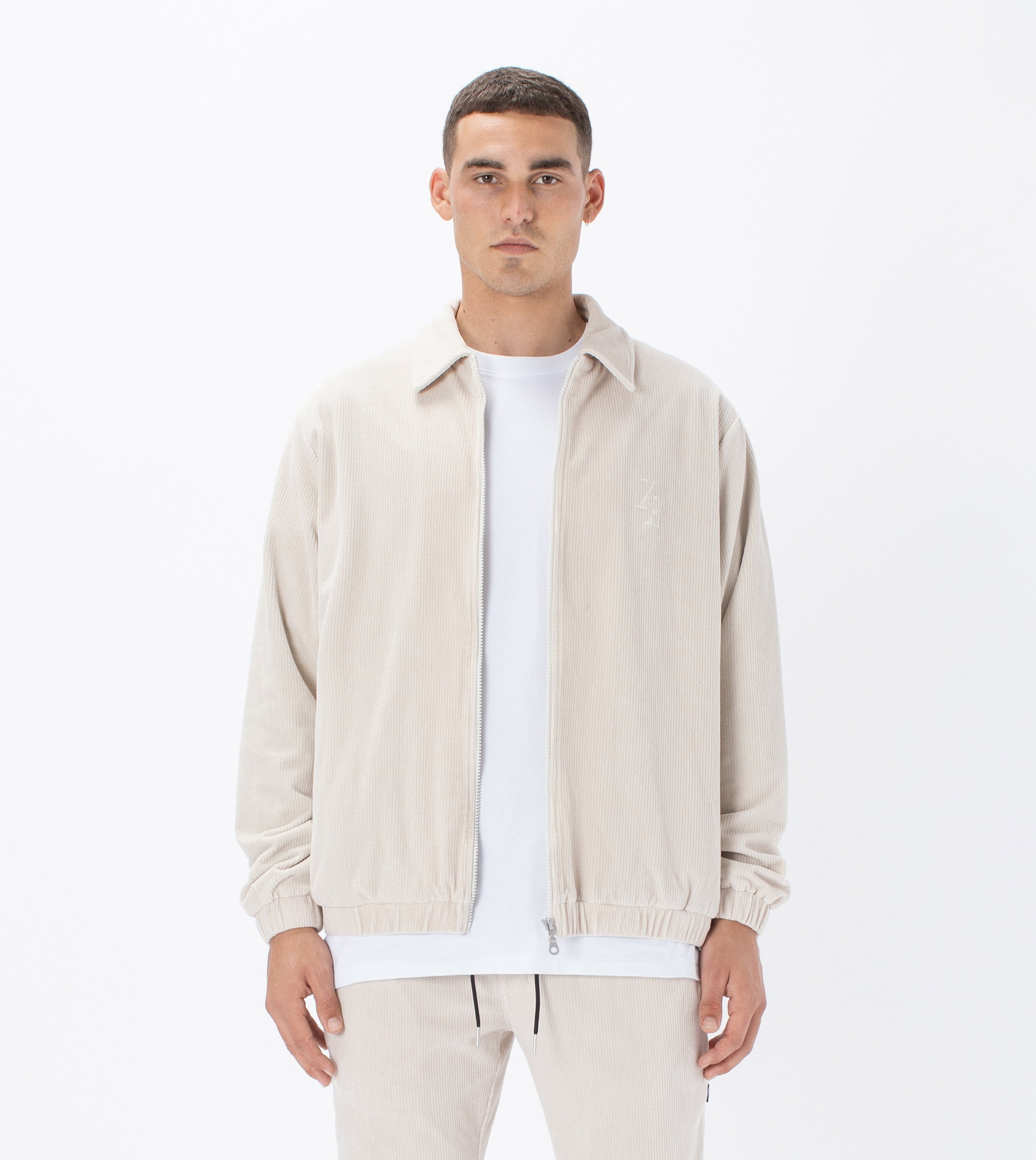 Velour Coach Jacket Beige