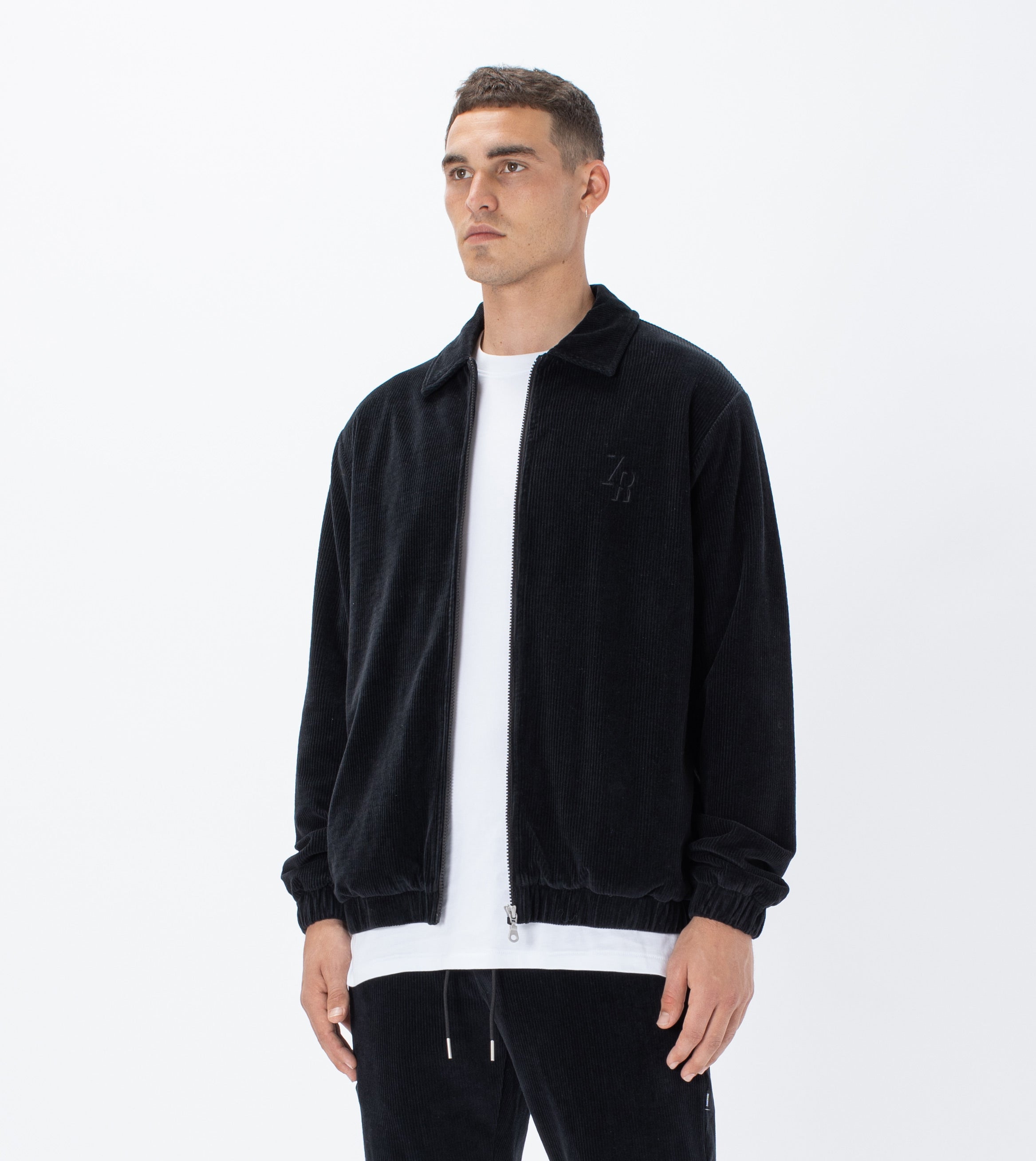 Velour Coach Jacket Black