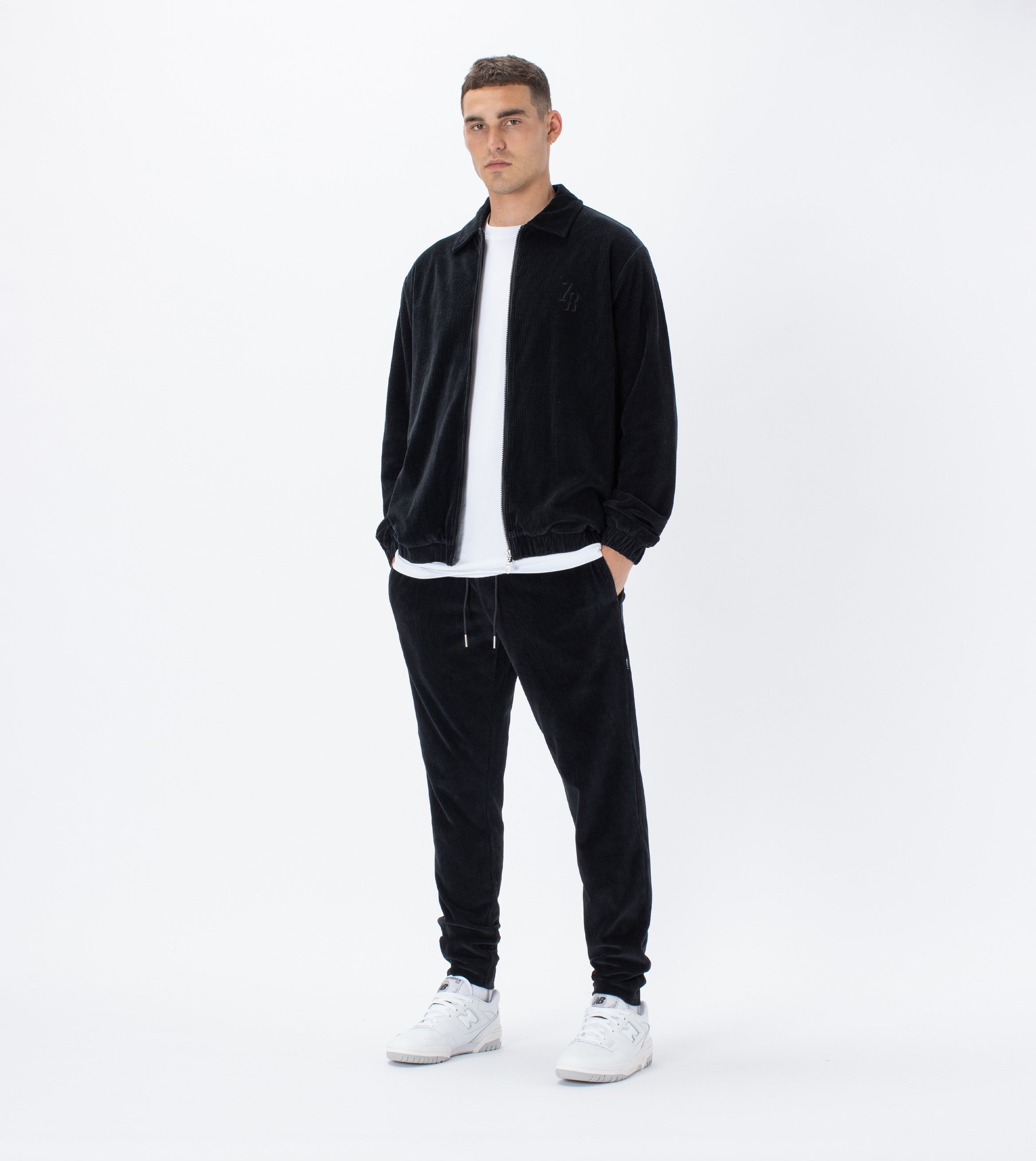 Velour Coach Jacket Black