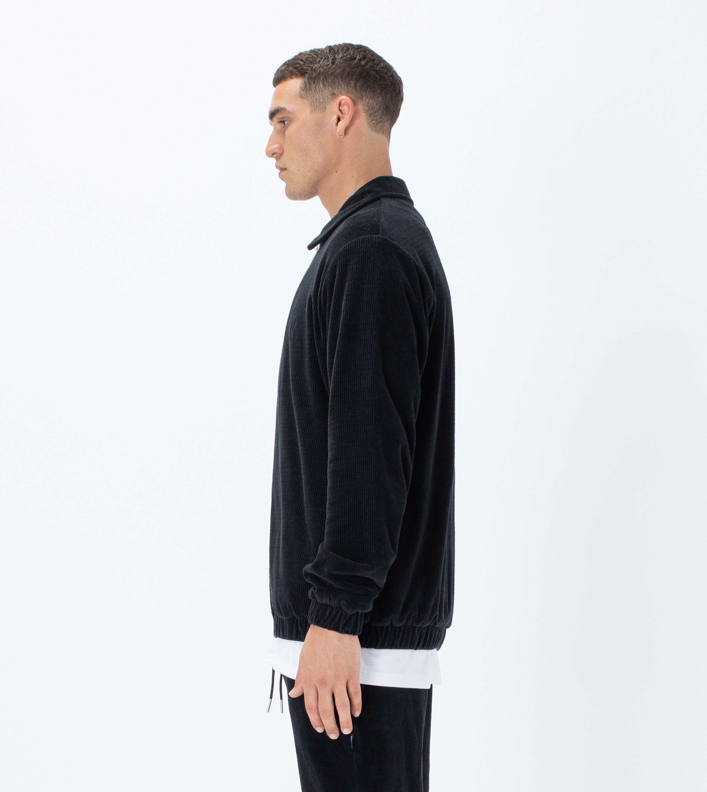 Velour Coach Jacket Black