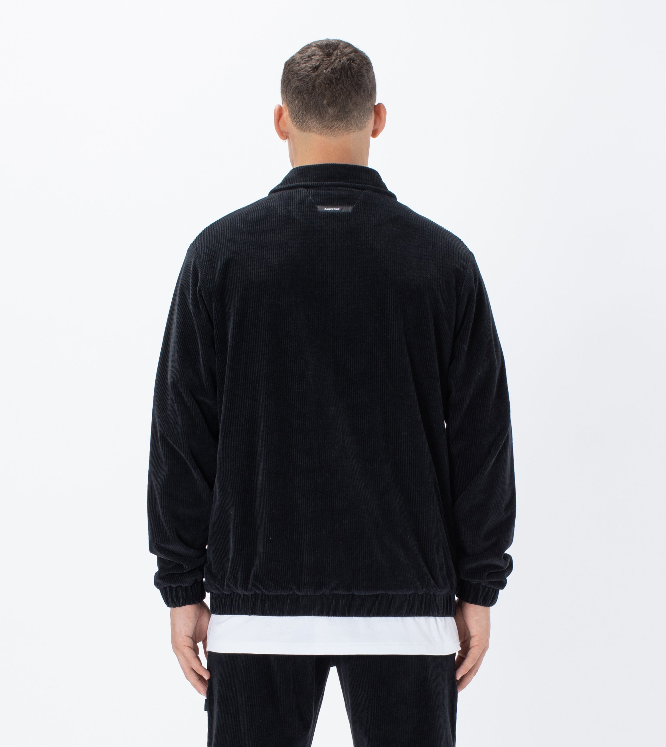 Velour Coach Jacket Black