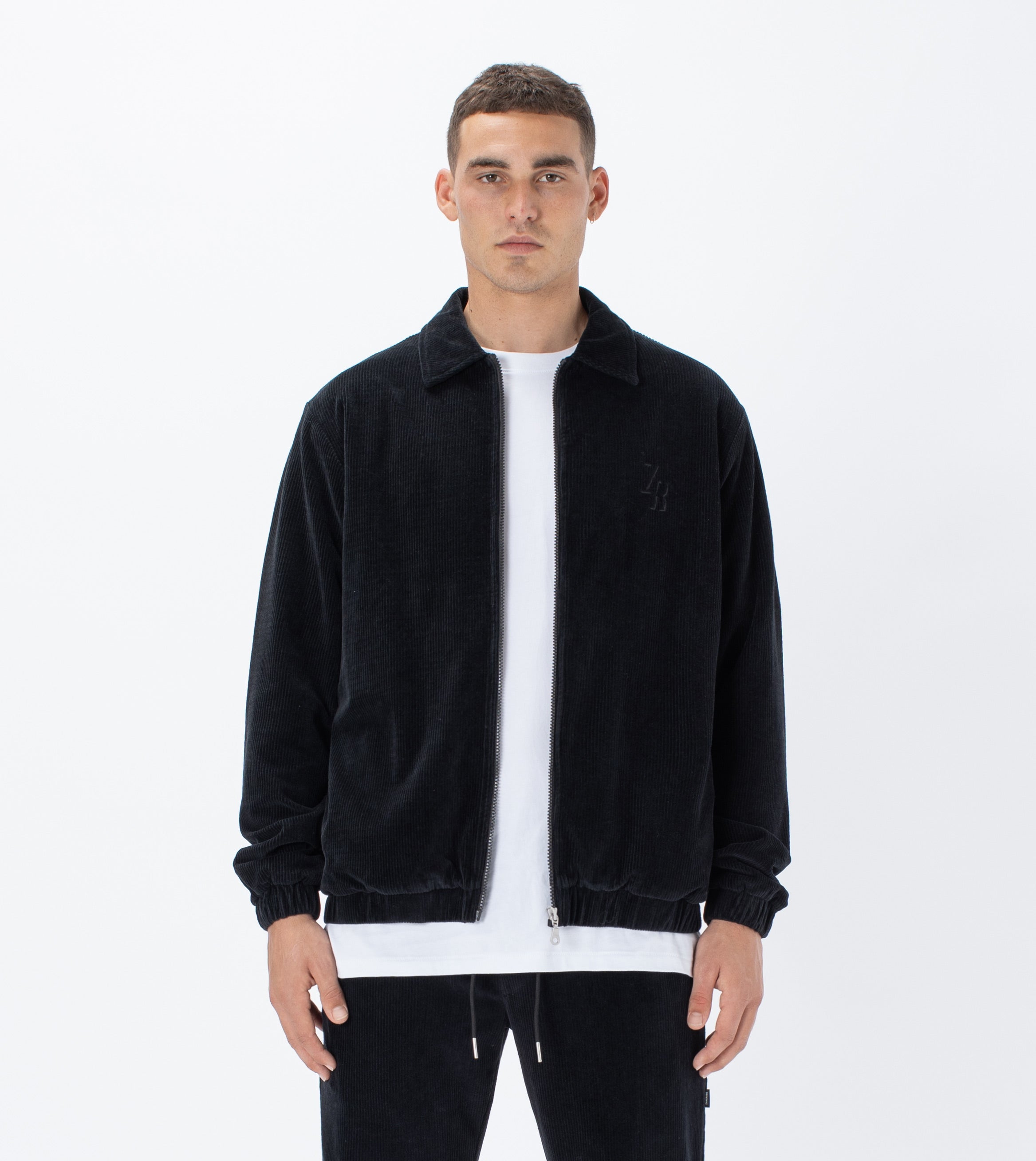 Velour Coach Jacket Black