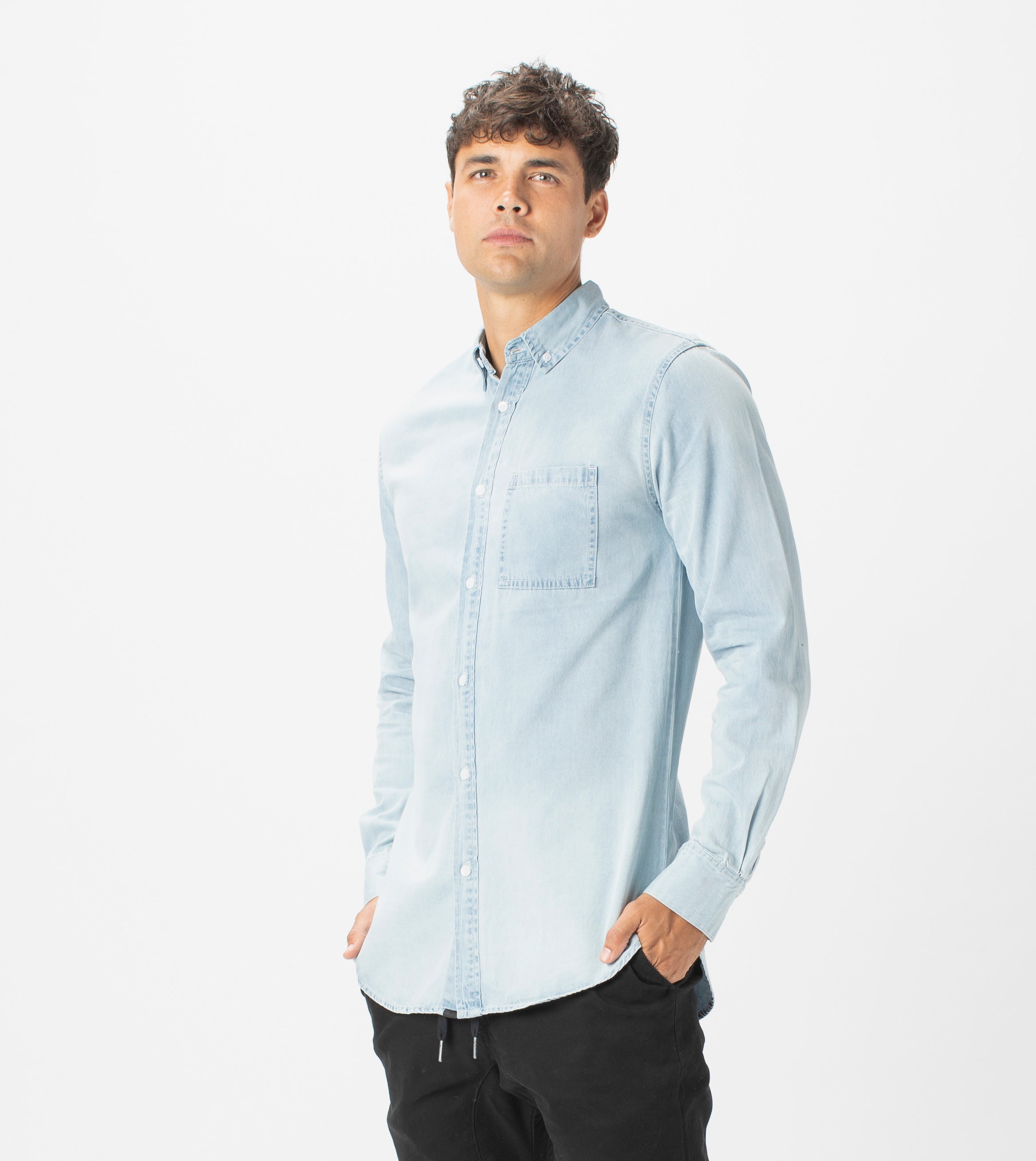 7 Foot Work Denim LS Shirt Original Blue