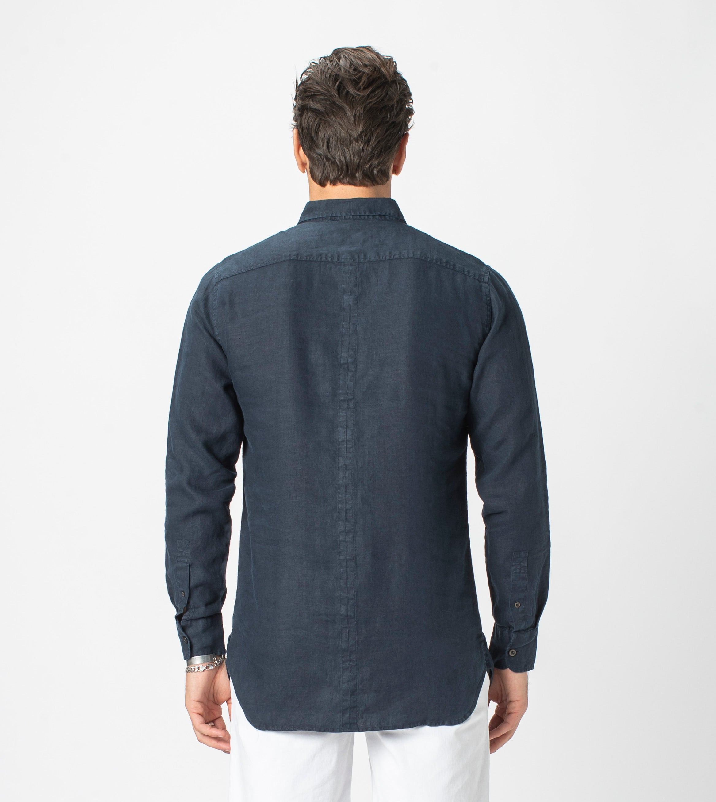 7 Foot LS Linen Shirt Navy