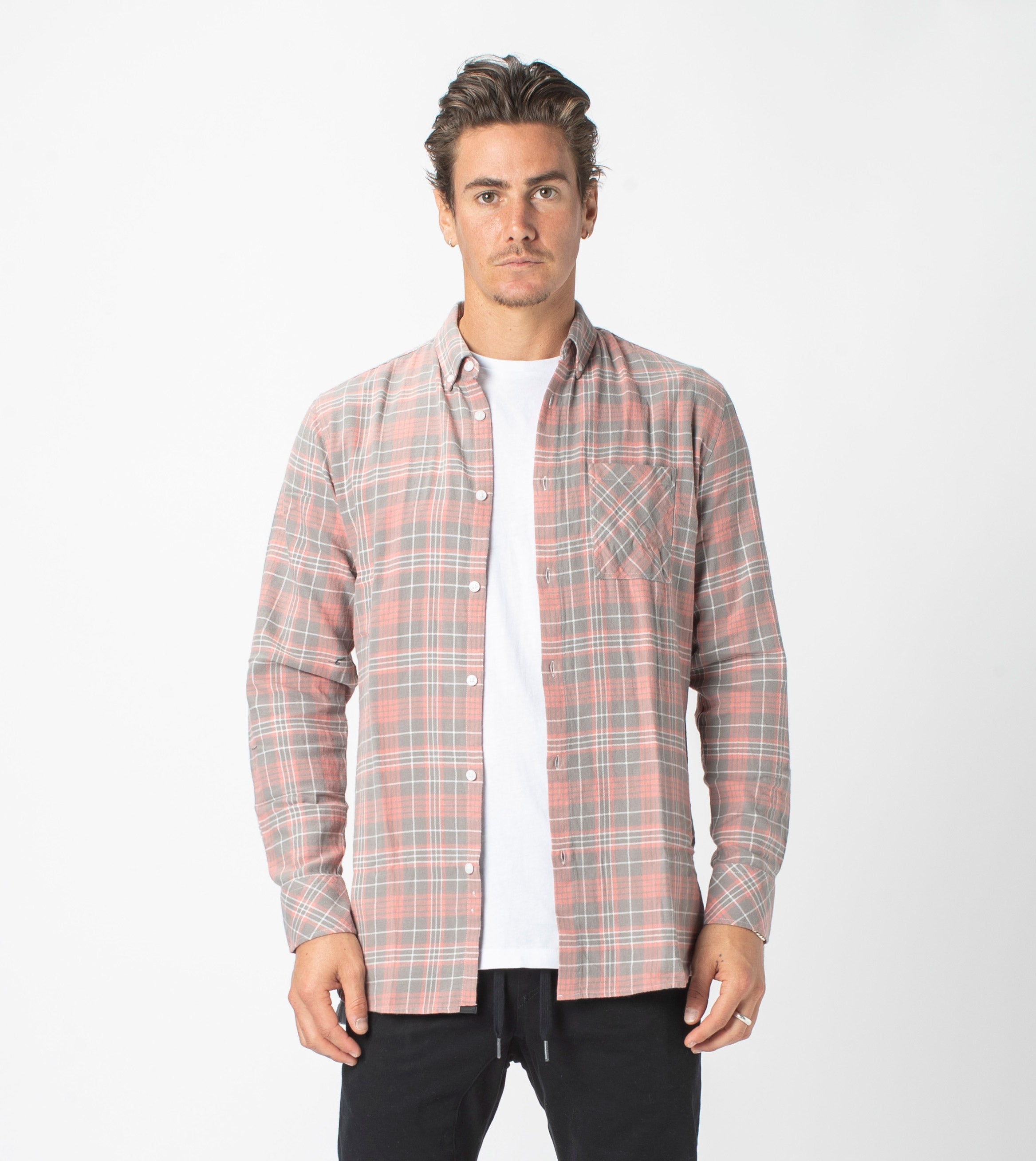 7 Foot Work Flannel LS Shirt Washed Peach