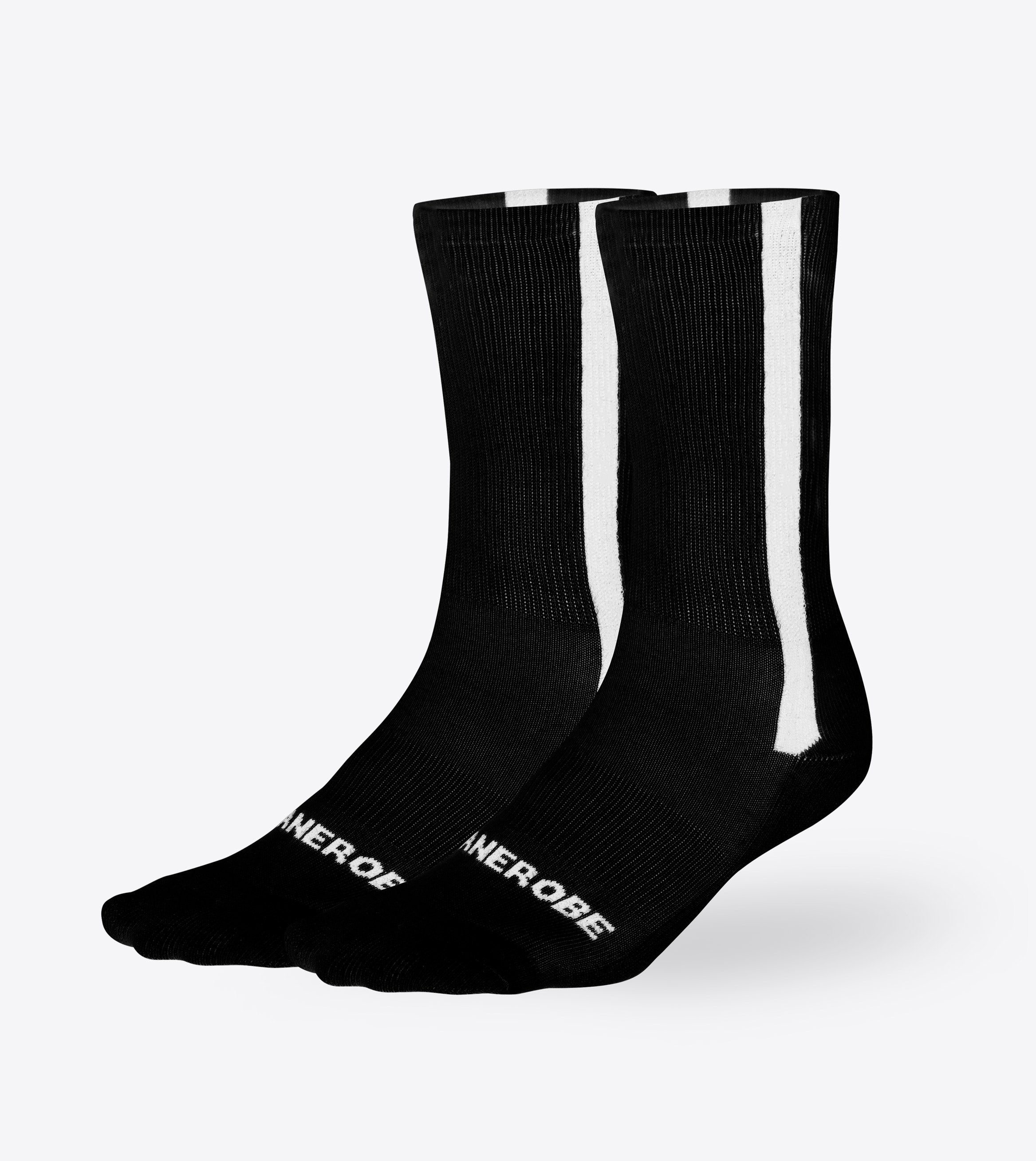 Stripe High Sock Black (2 Pack)